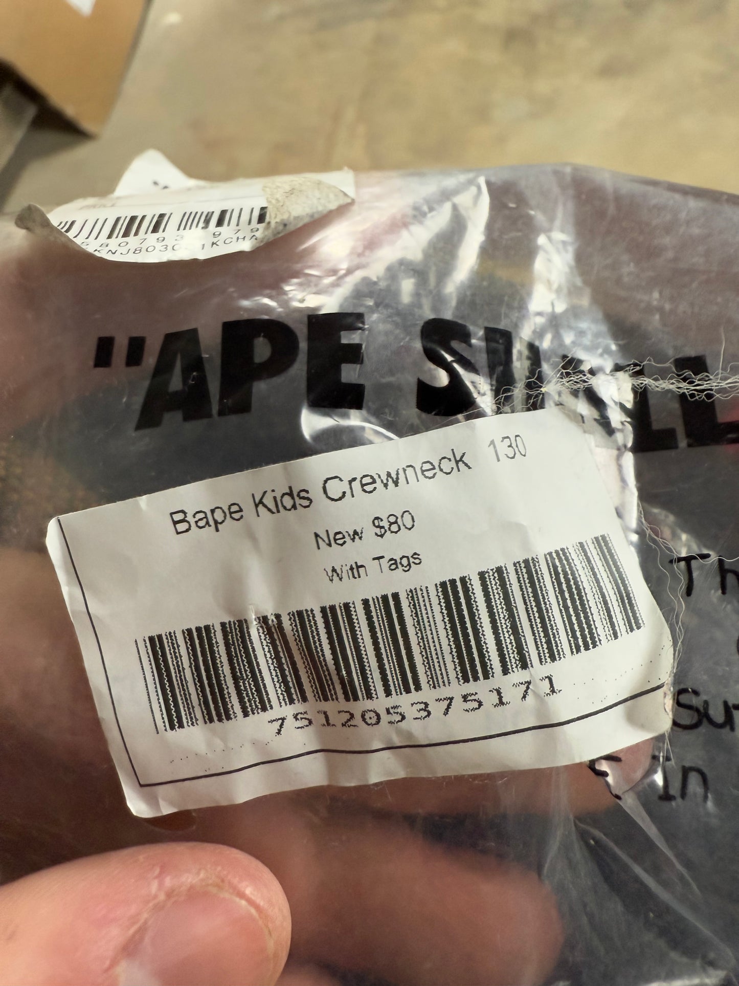 Bape Kids Crewneck New With Tags Size 6-8