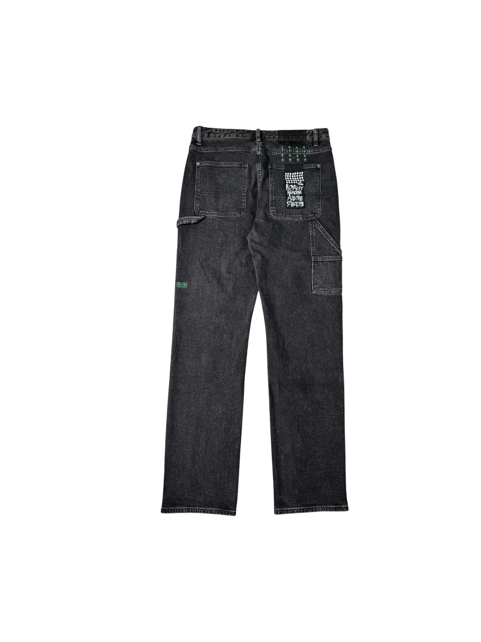 Ksubi "Double Knee Carpenter" Black Wash & Green Jeans