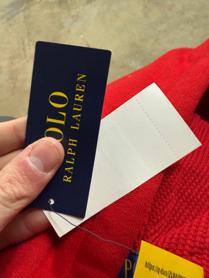 Polo Zip Up Red Navy New With Tags XXL