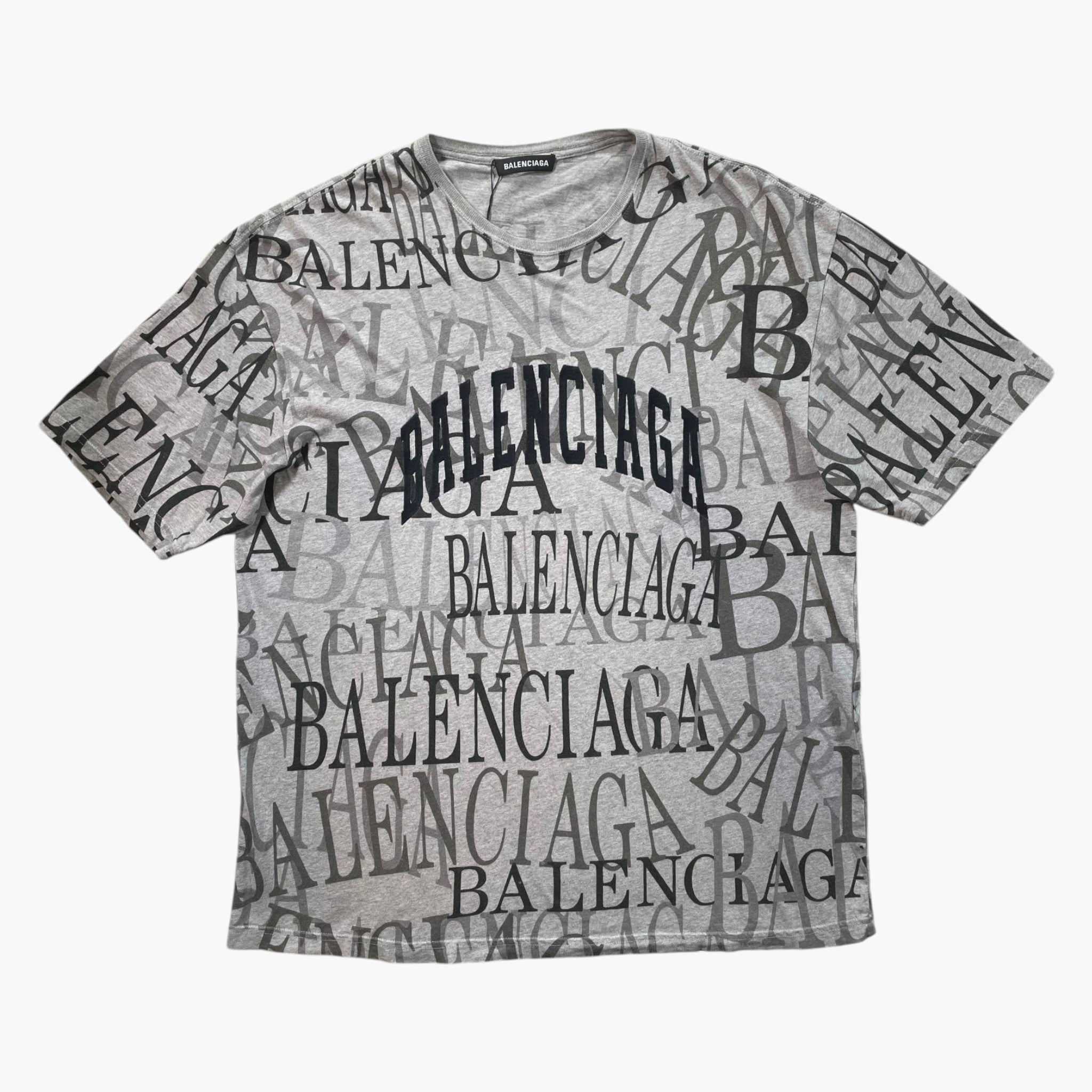 Balenciaga All Over Grey Tee