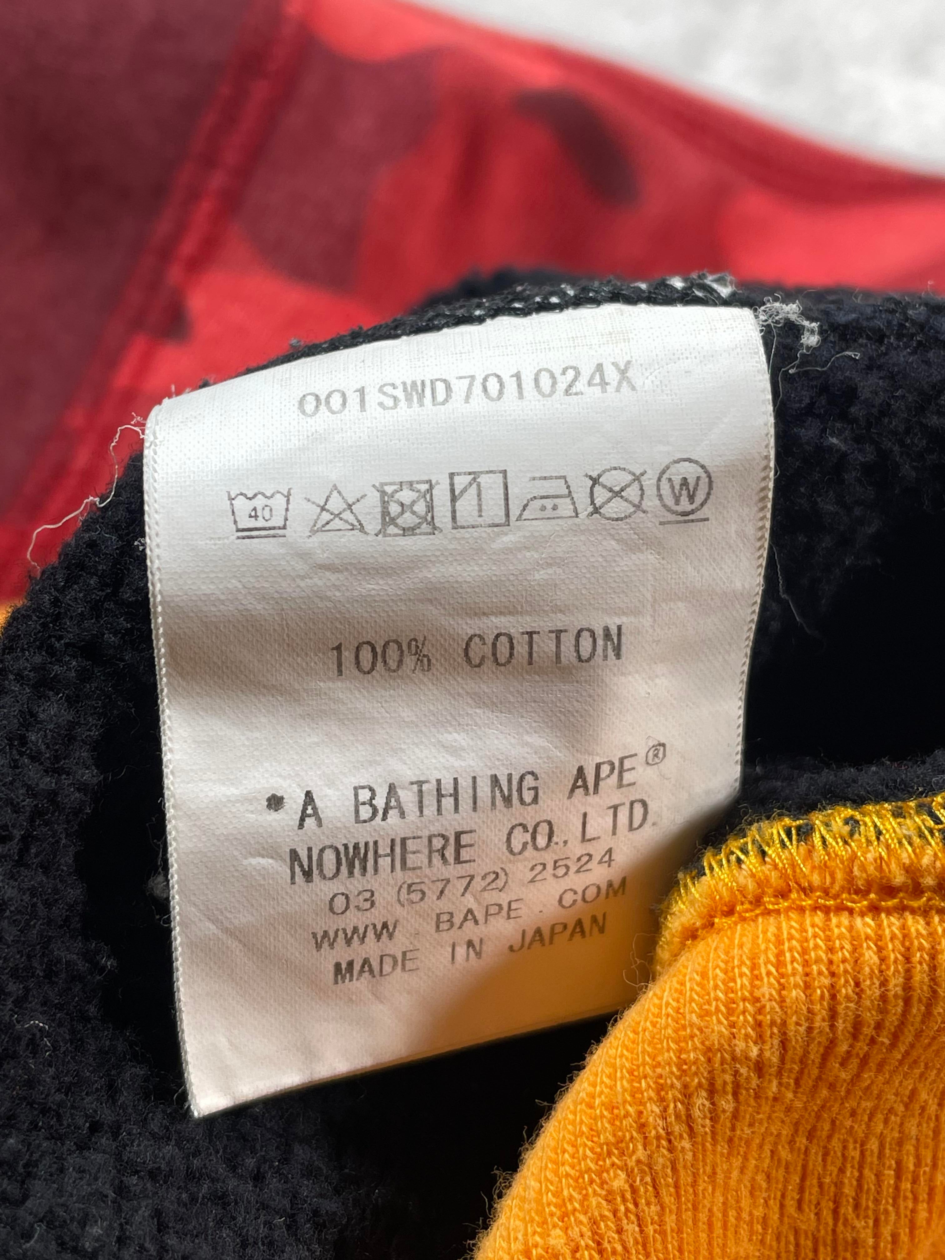 BAPE Tiger Shark Red Camo Black Split Crewneck