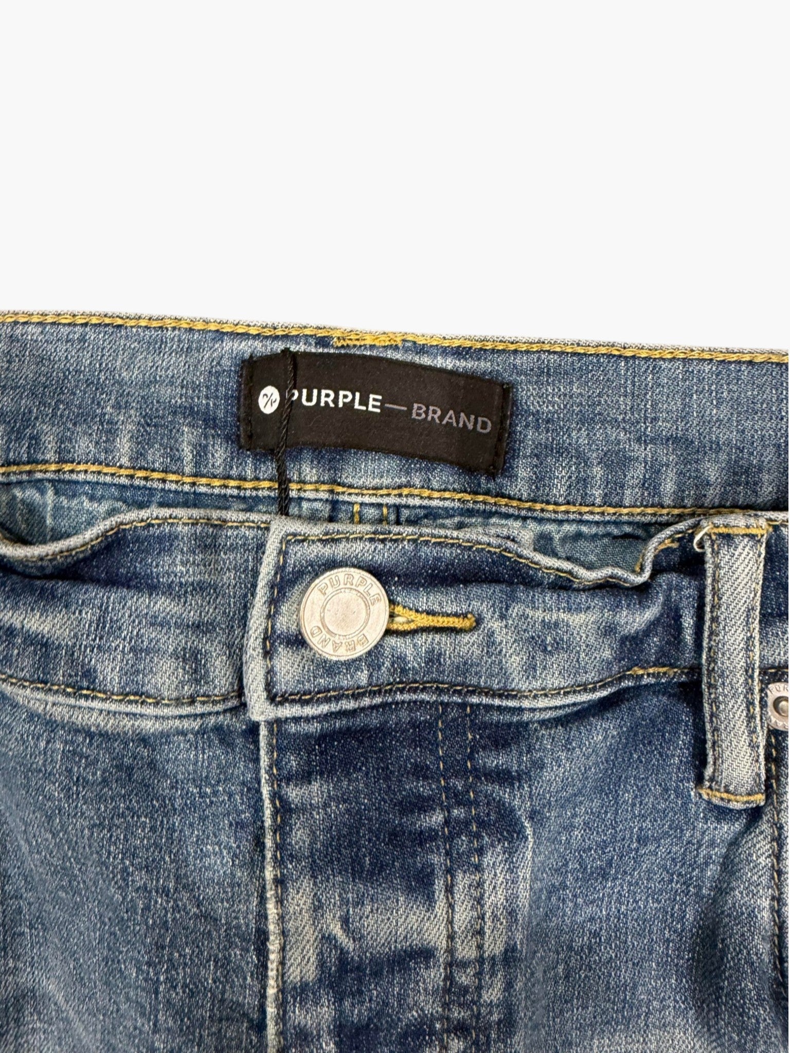 Purple Brand Light Wash Knee Ripped Jeans