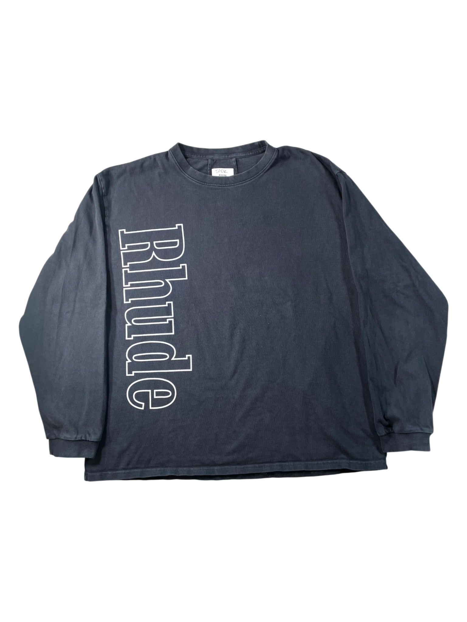 Rhude Heavy Long Sleeve Black Wash Tee