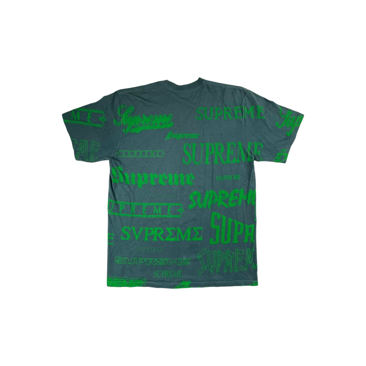 Supreme All Over Logo Green Tee