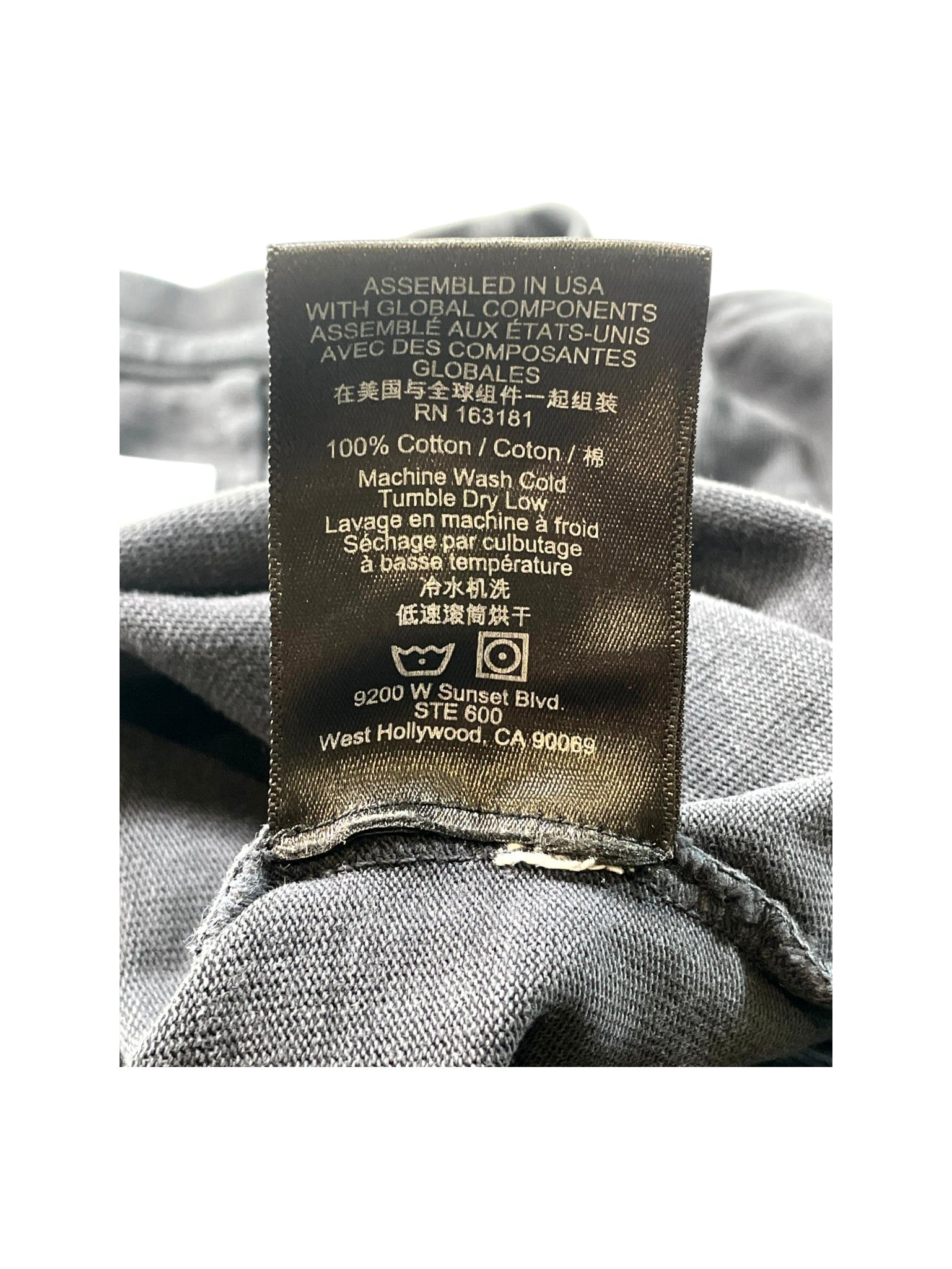 Rhude Heavy Long Sleeve Black Wash Tee