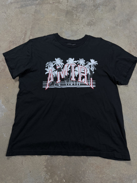 Amiri Tee Black Red Palm Medium Used