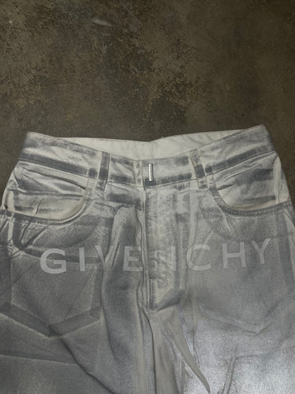 Givenchy Jeans White Silver Used 31