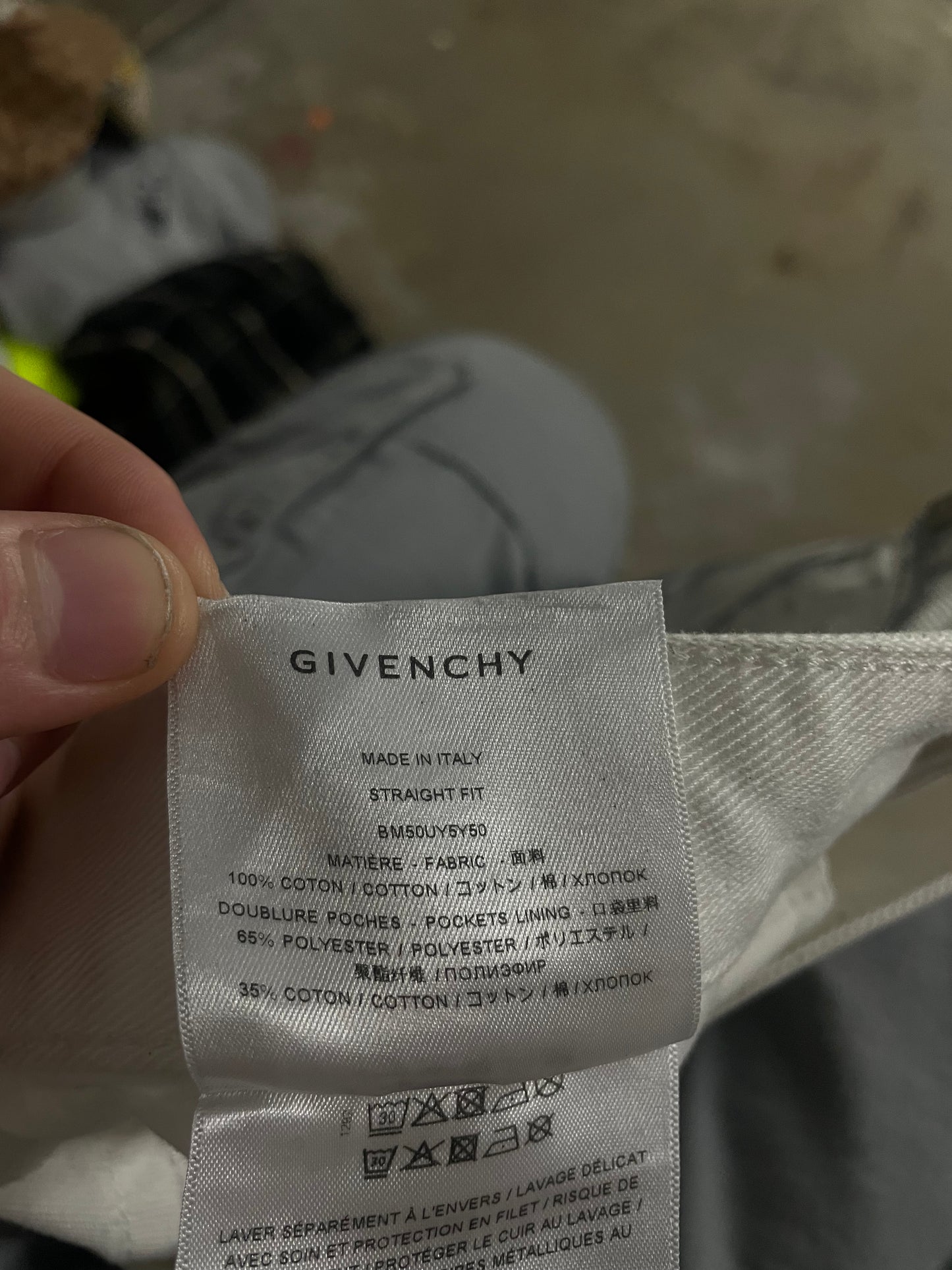 Givenchy Jeans White Silver Used 31