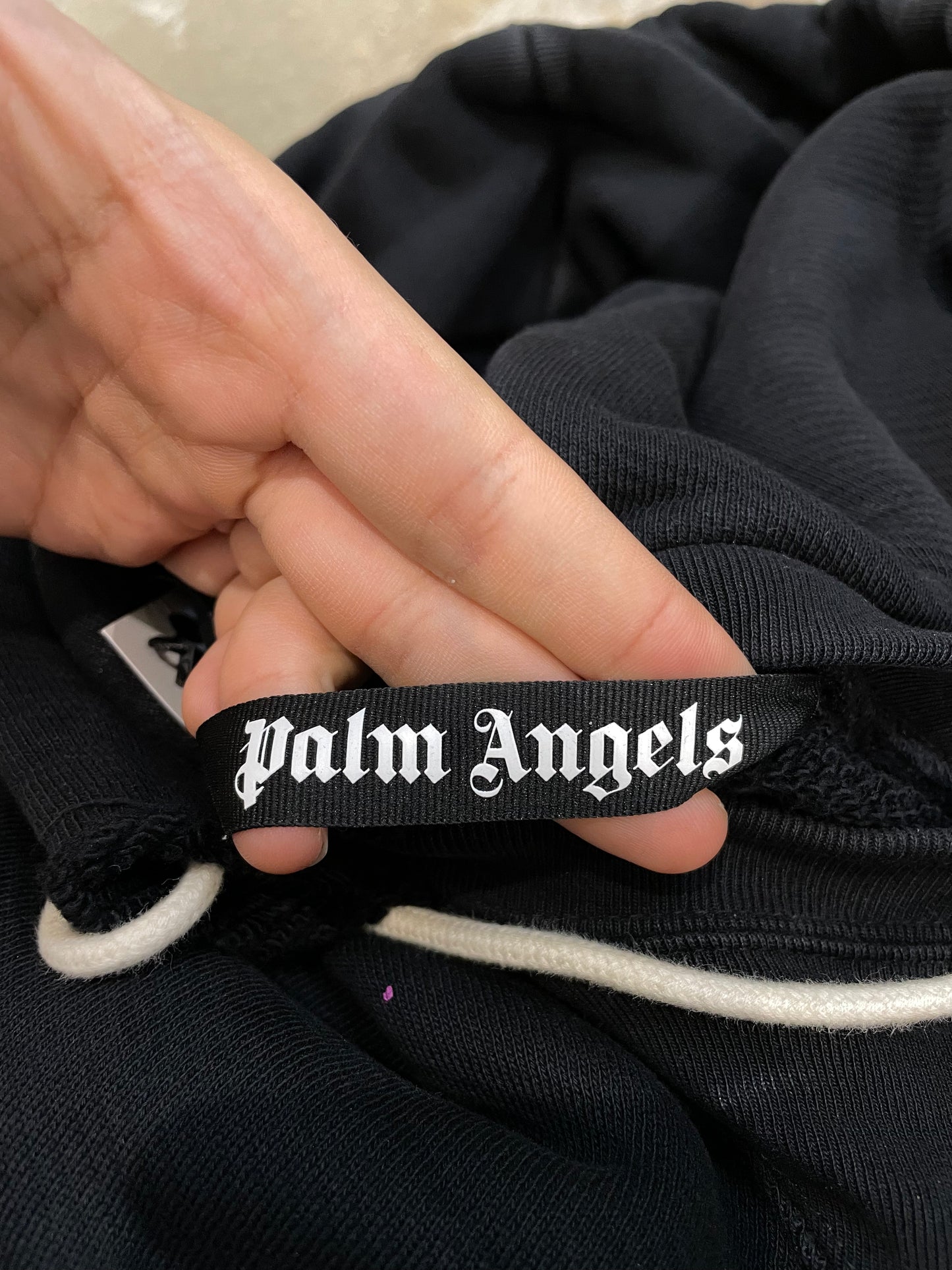 Palm Angels Hoodie Black Paint Splatter Used XL