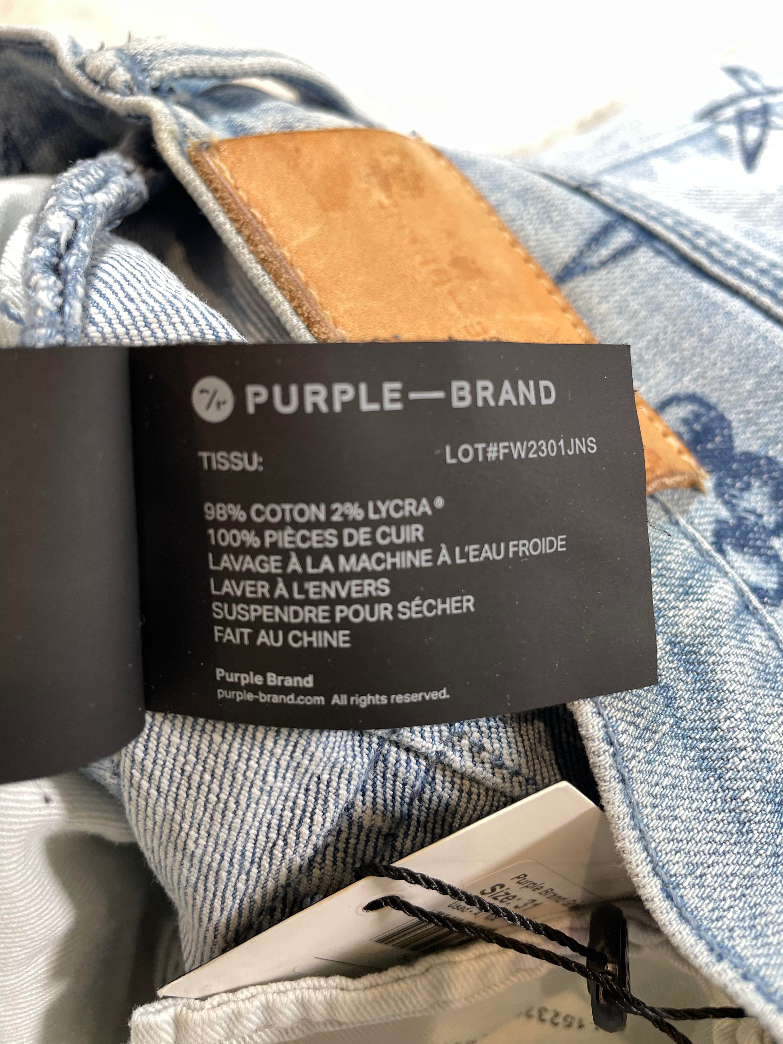 Purple Brand Splatter Grey Wash Jeans