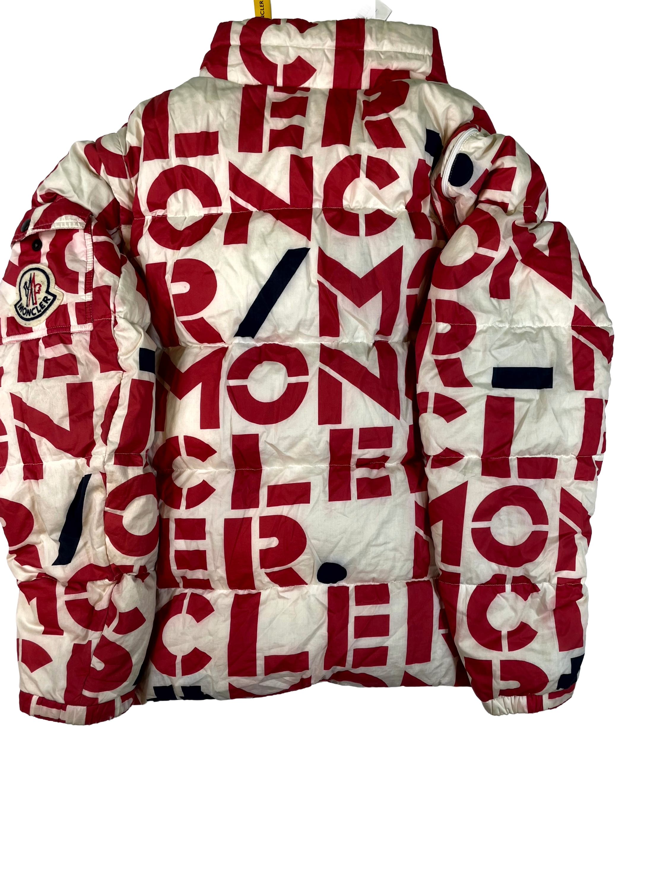 Moncler Monogram Puffer Red, White & Navy Jacket