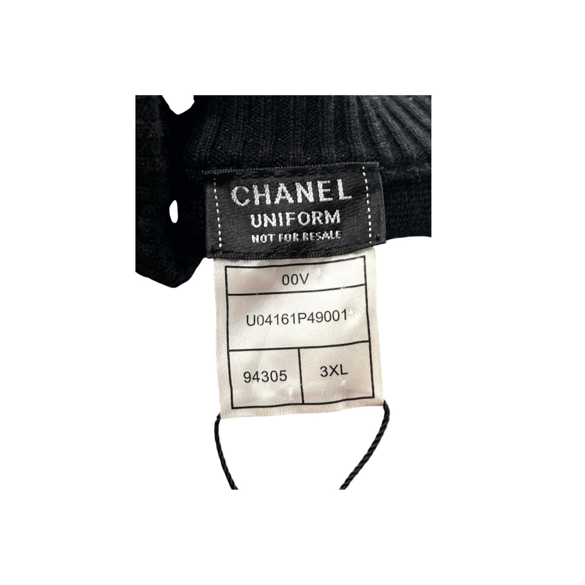 Chanel Uniform Zip Up Black Cardigan