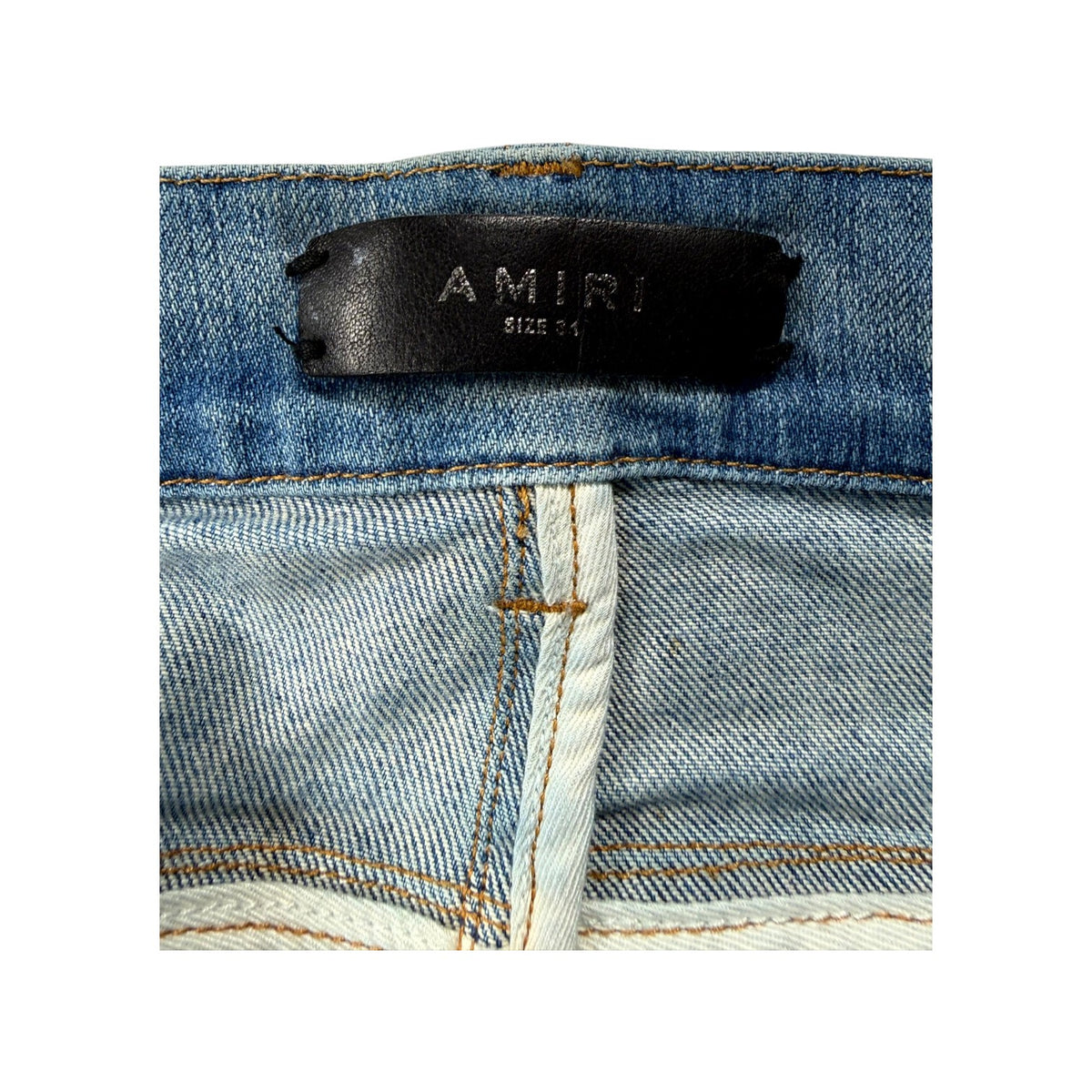 Amiri Tie Dye Thrasher Patch Light Wash & Blue Jeans