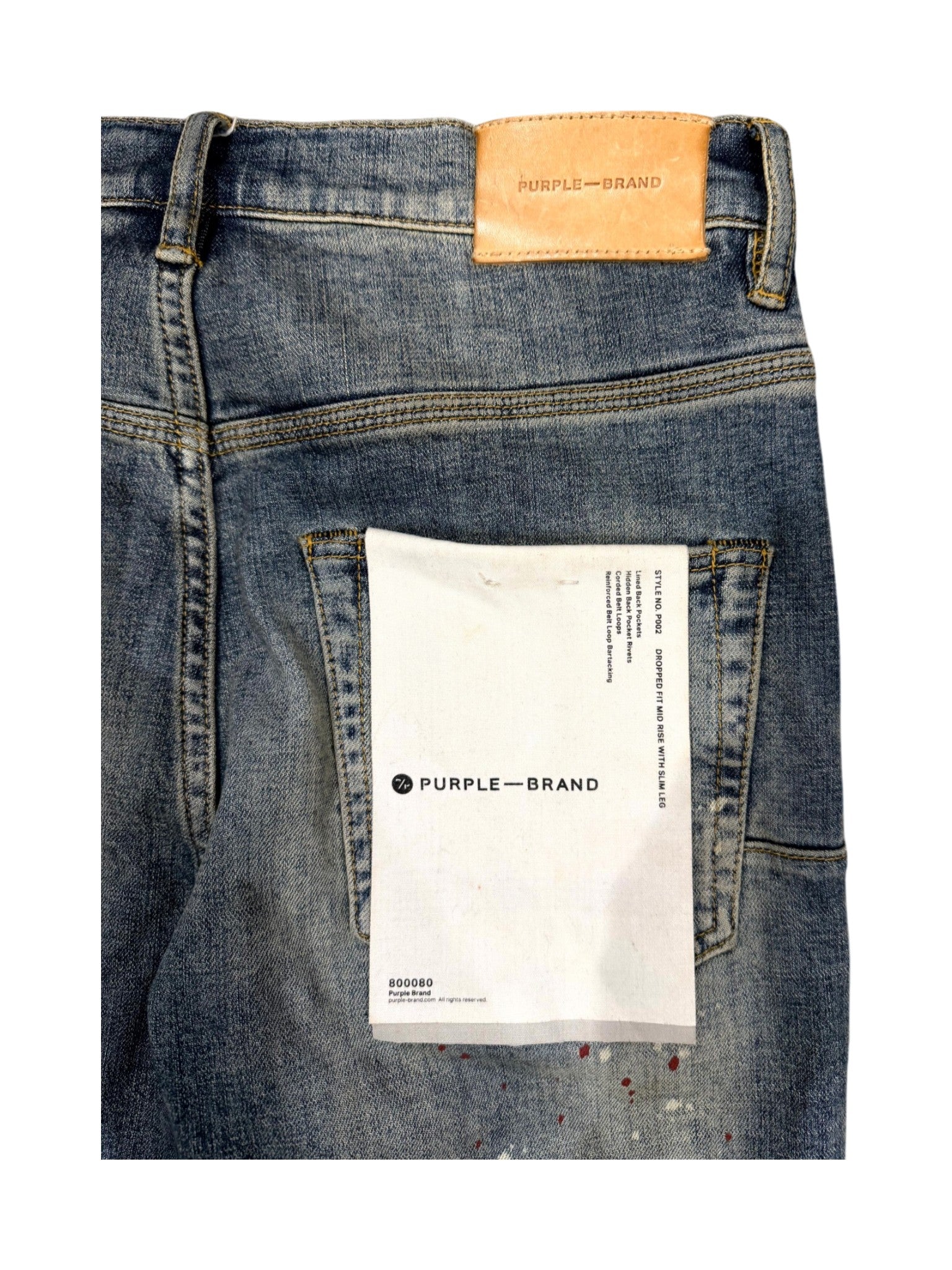 Purple Brand Paint Splatter Light Wash Jeans