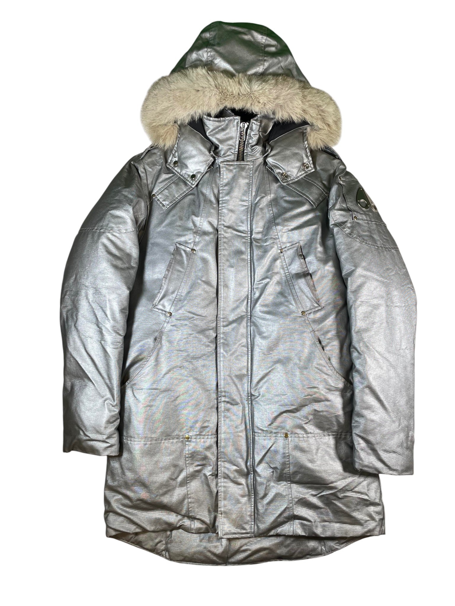 Moose Knuckles Silver Parka Jacket