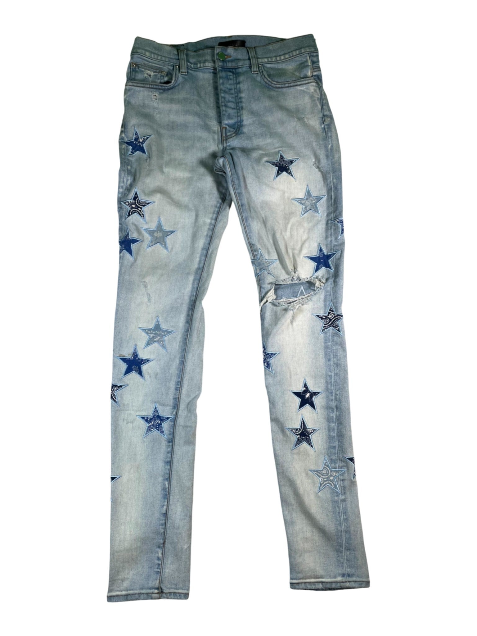 Amiri Chemist Denim Flannel Star Light Wash Jeans