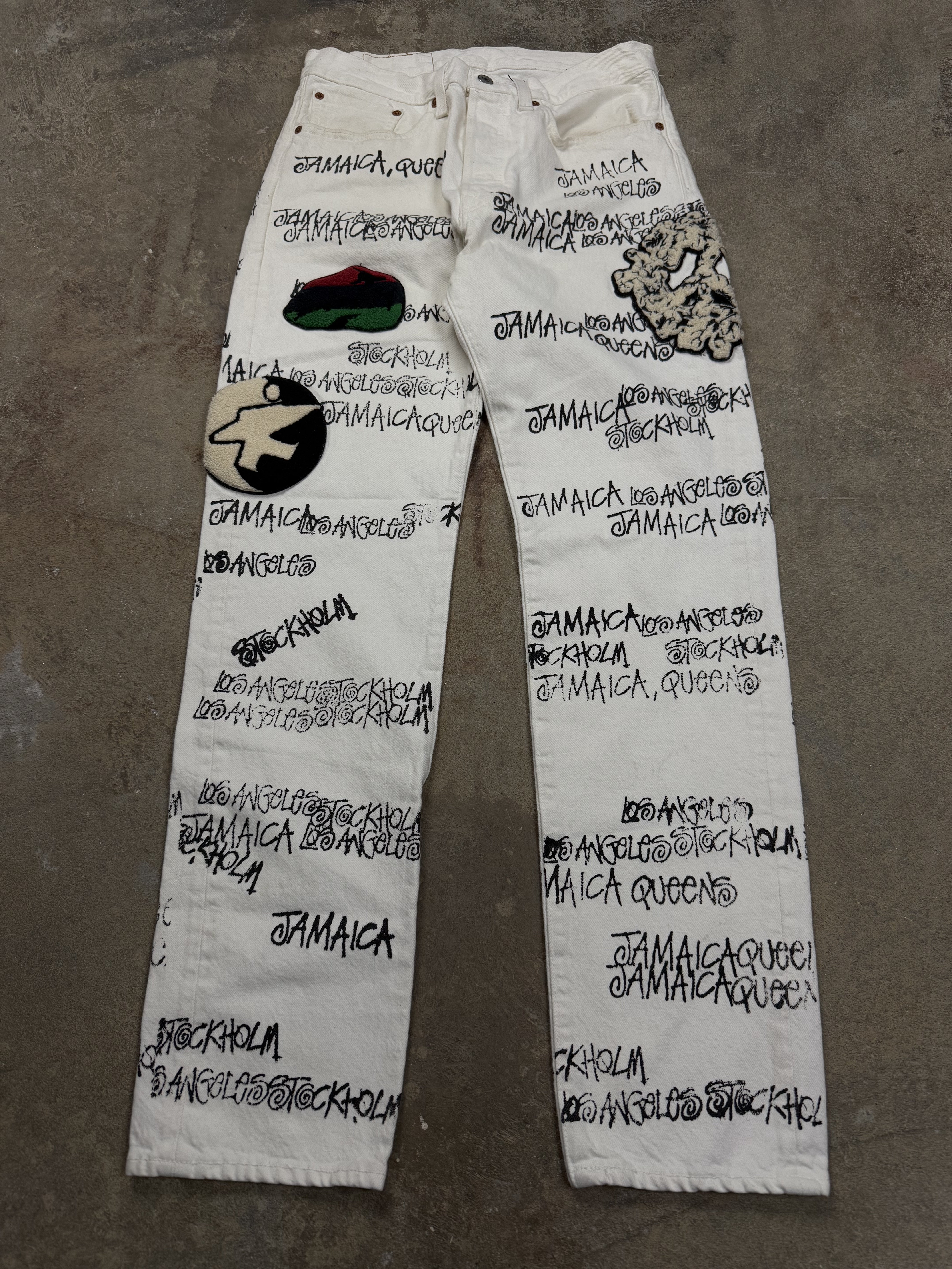 Denim Tears Stussy Jeans White Used 31