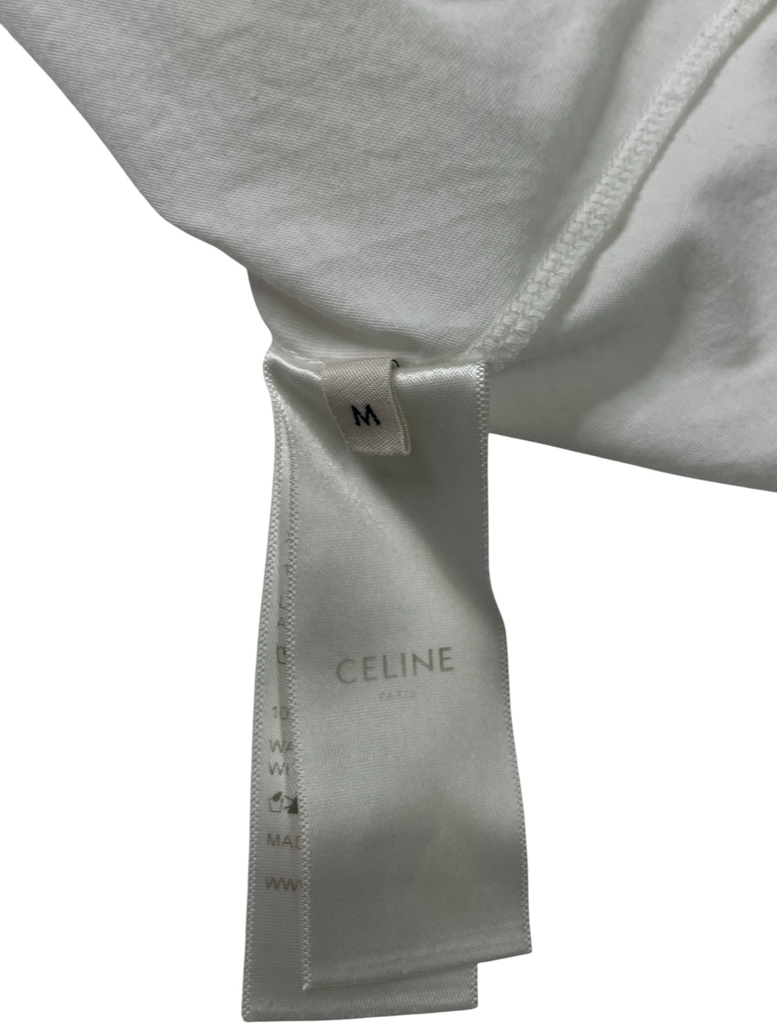 Celine Women's Spell out Logo White & Black Tee