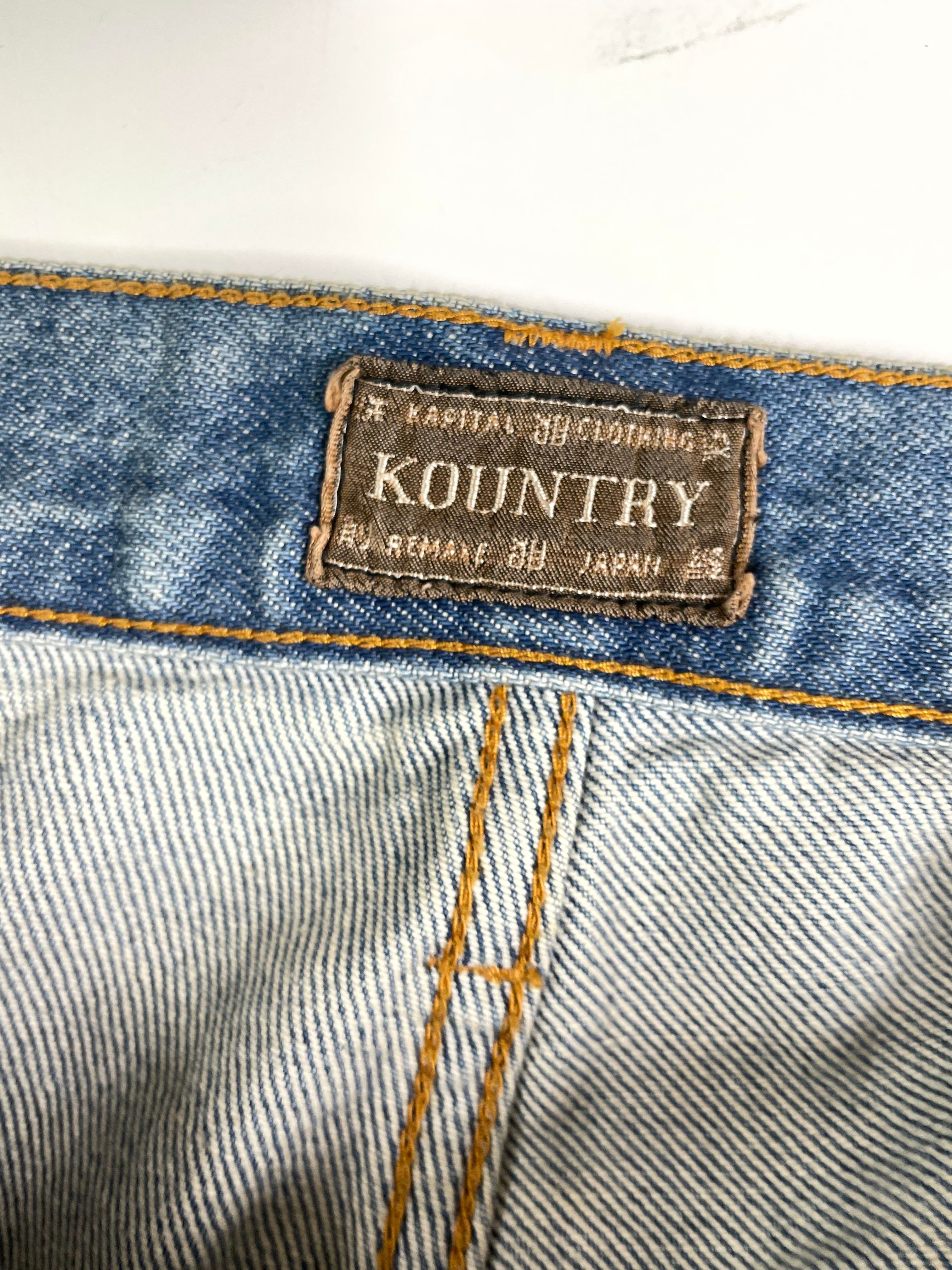 Kapital Denim Studded Light Wash Shorts