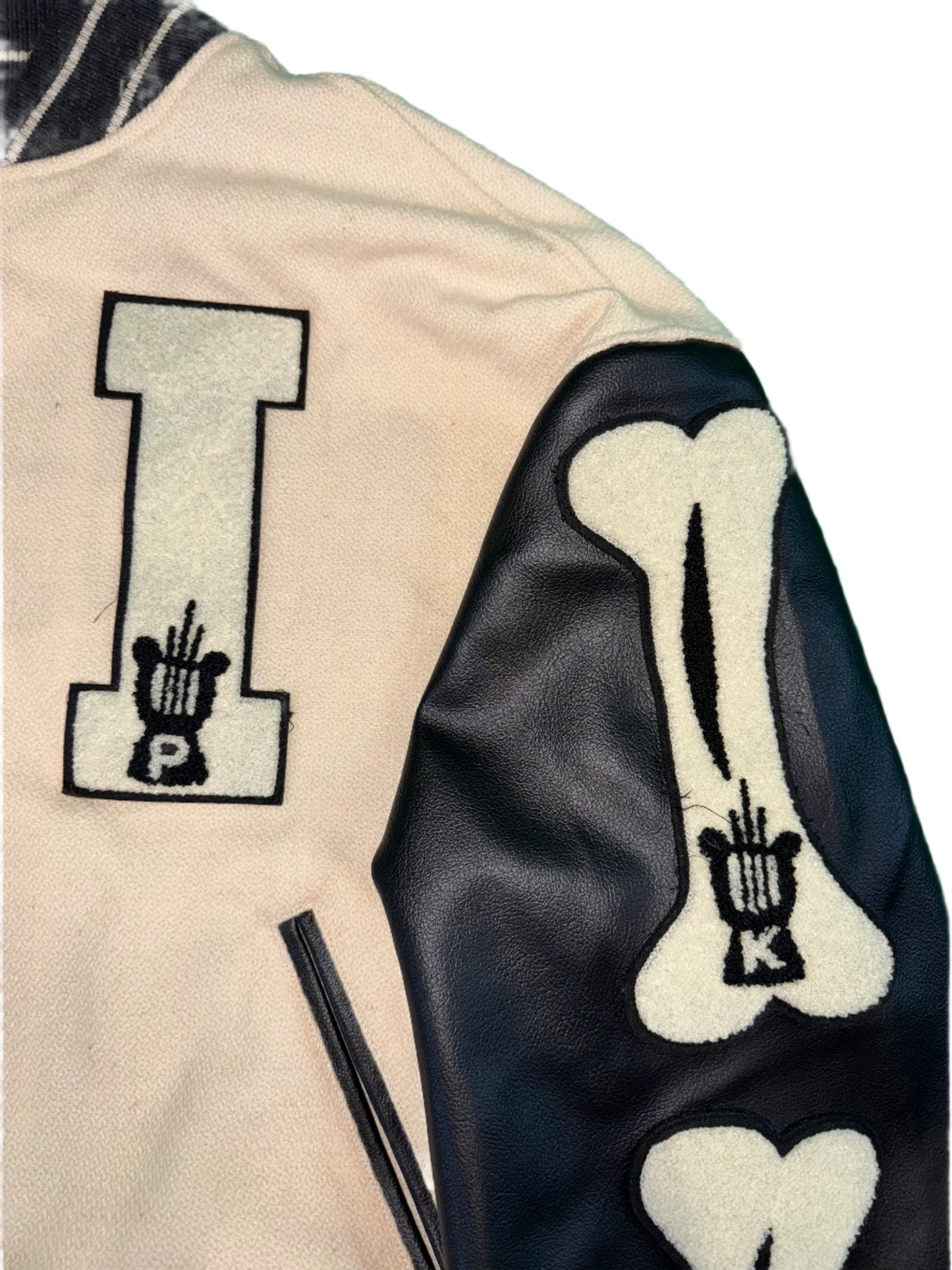 Kapital I-Five Bone & Black Varsity Jacket