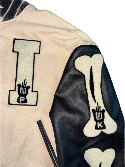 Kapital I-Five Bone & Black Varsity Jacket