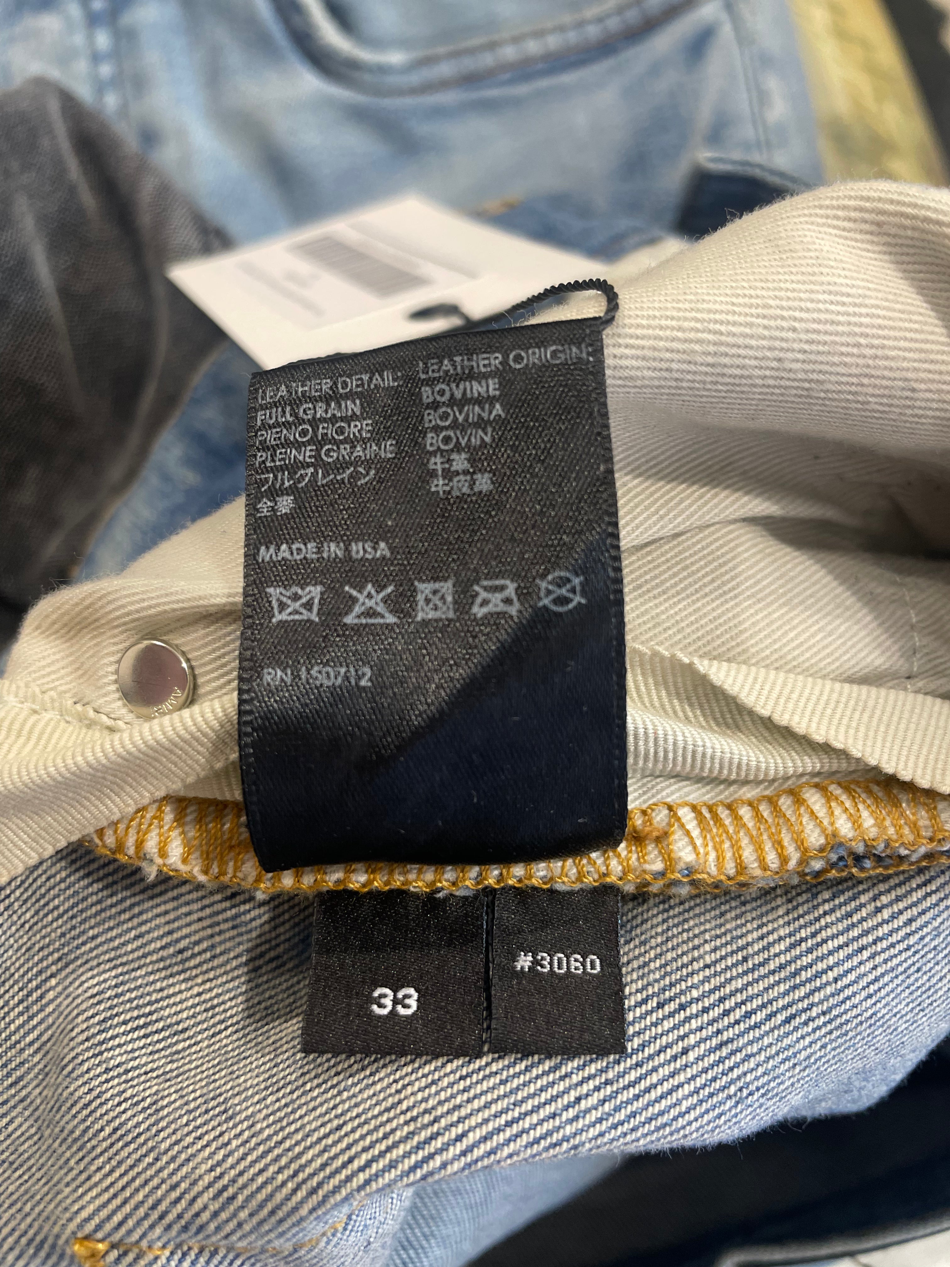 Amiri Clay Side Logo Light Wash Blue Jeans