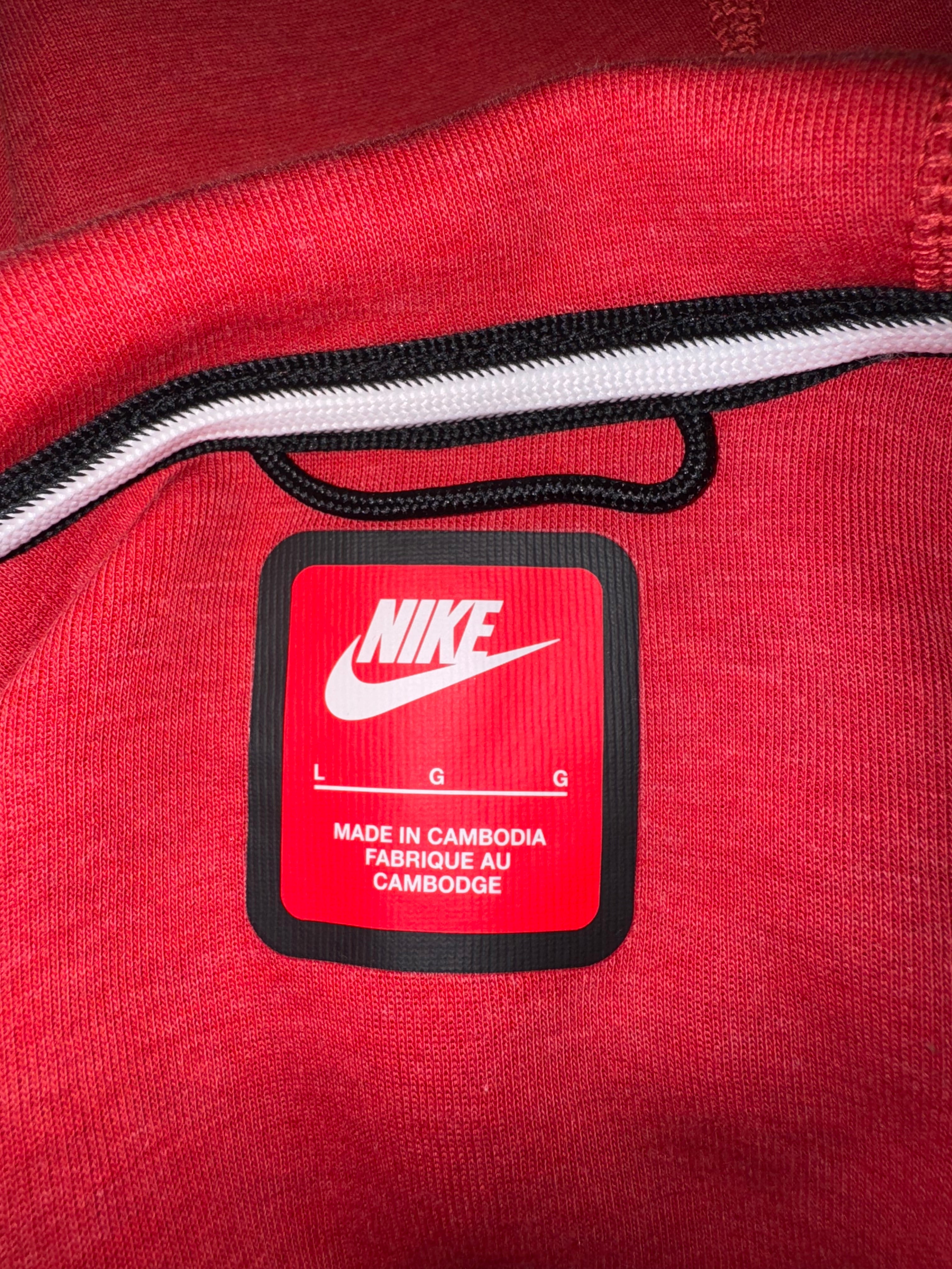Nike Tech Zip Up Red Hoodie