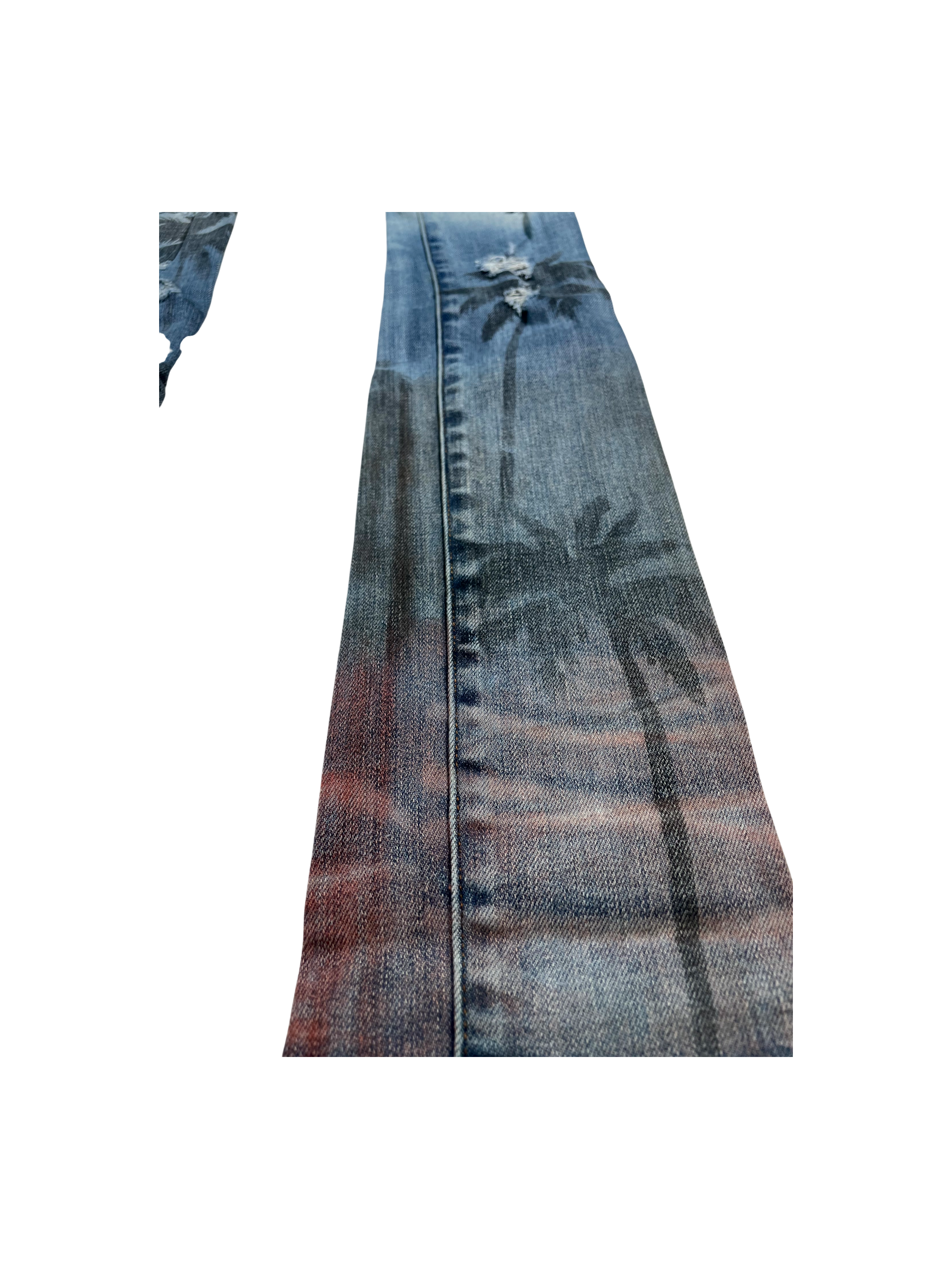 Amiri Palm Tree Light Wash Jeans