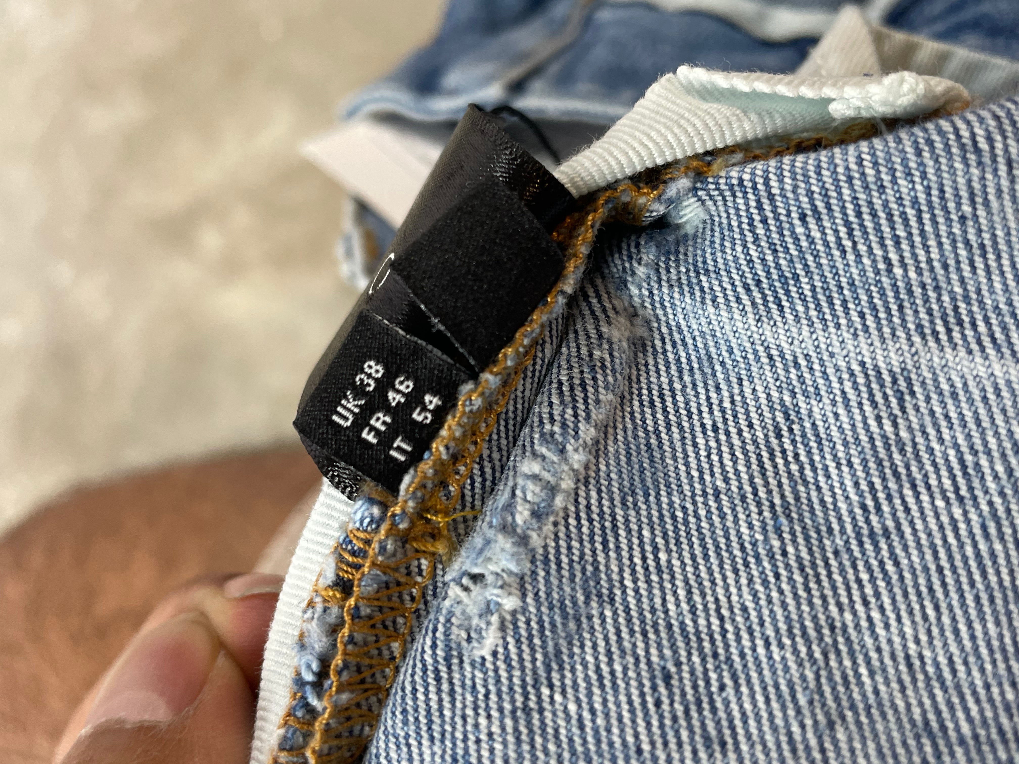 Amiri Plain Thrasher Light Wash Splatter Rip Used 38