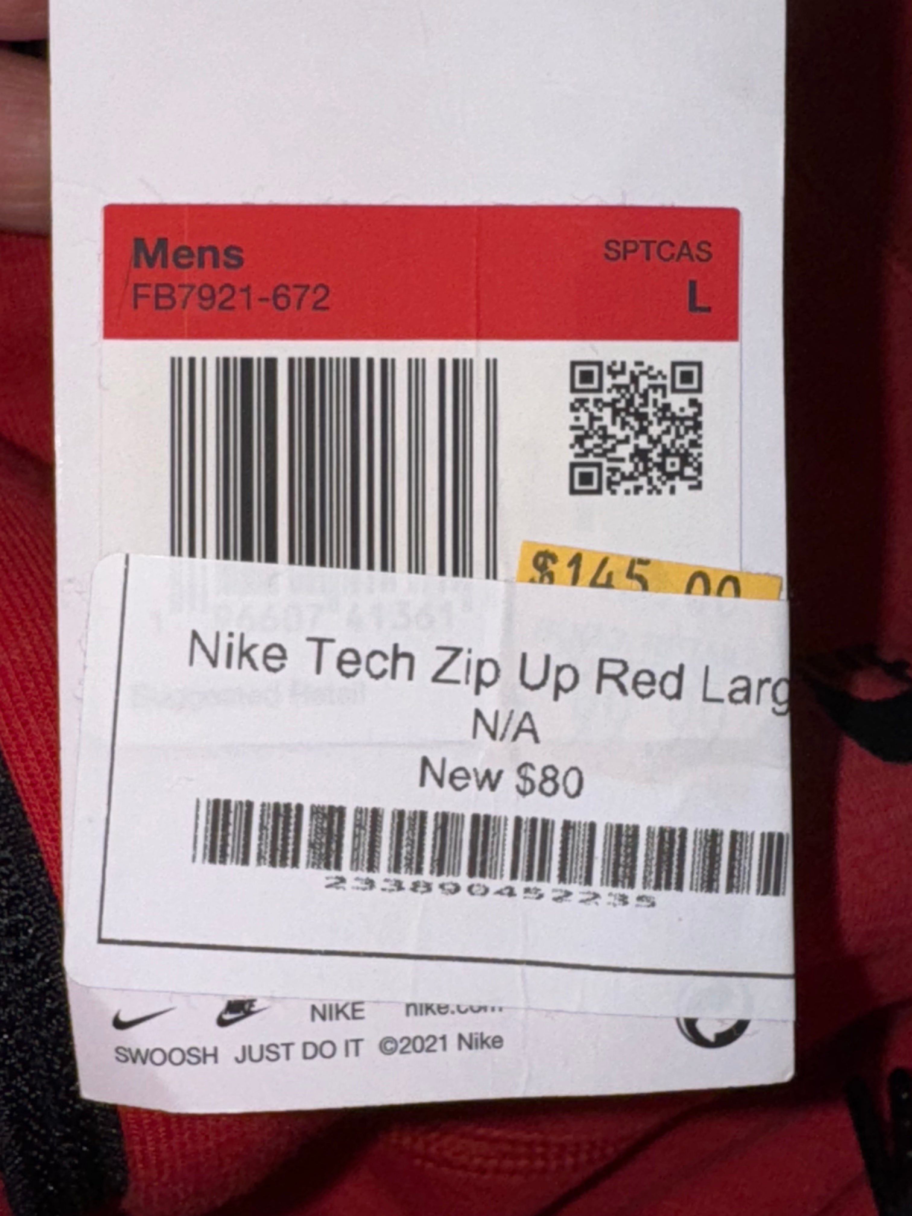 Nike Tech Zip Up Red Hoodie