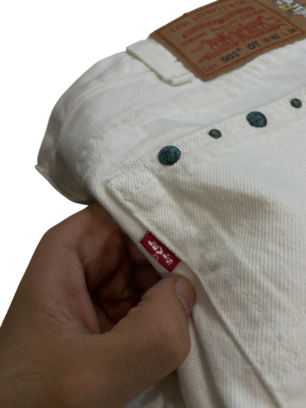 Denim Tears Studded White Jeans