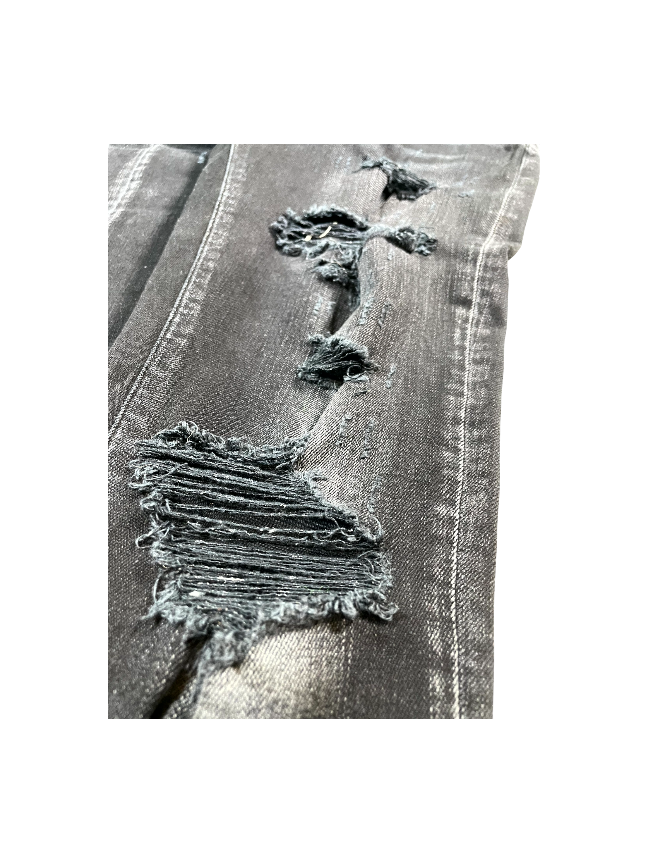 Amiri Plain Thrasher Ripped Black Jeans