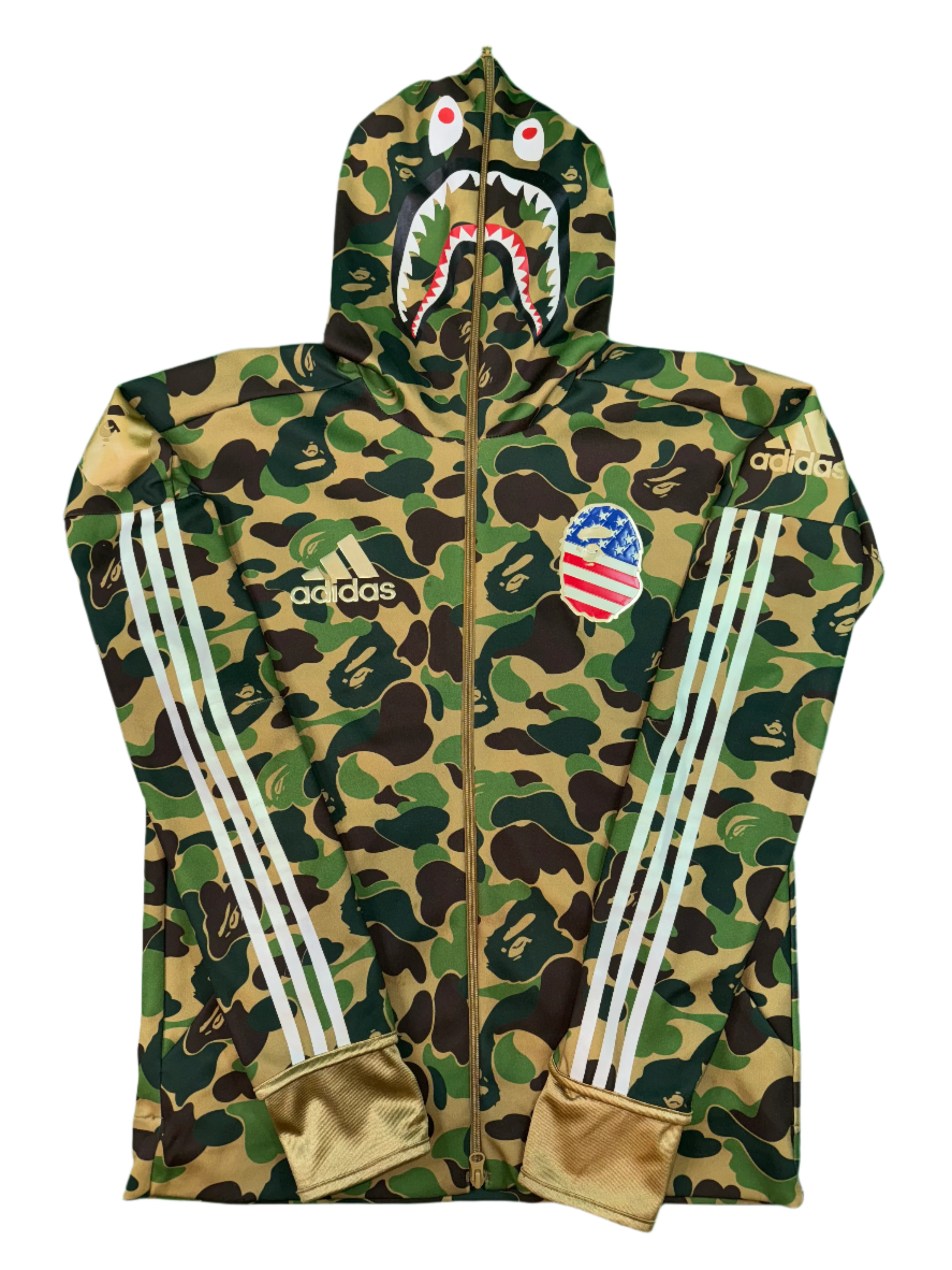 Bape x Adidas Zip Up Green Camo Hoodie