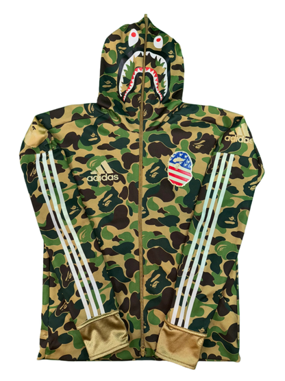 Bape x Adidas Zip Up Green Camo Hoodie