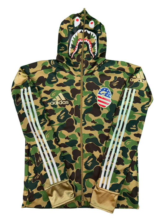 Bape x Adidas Zip Up Green Camo Hoodie