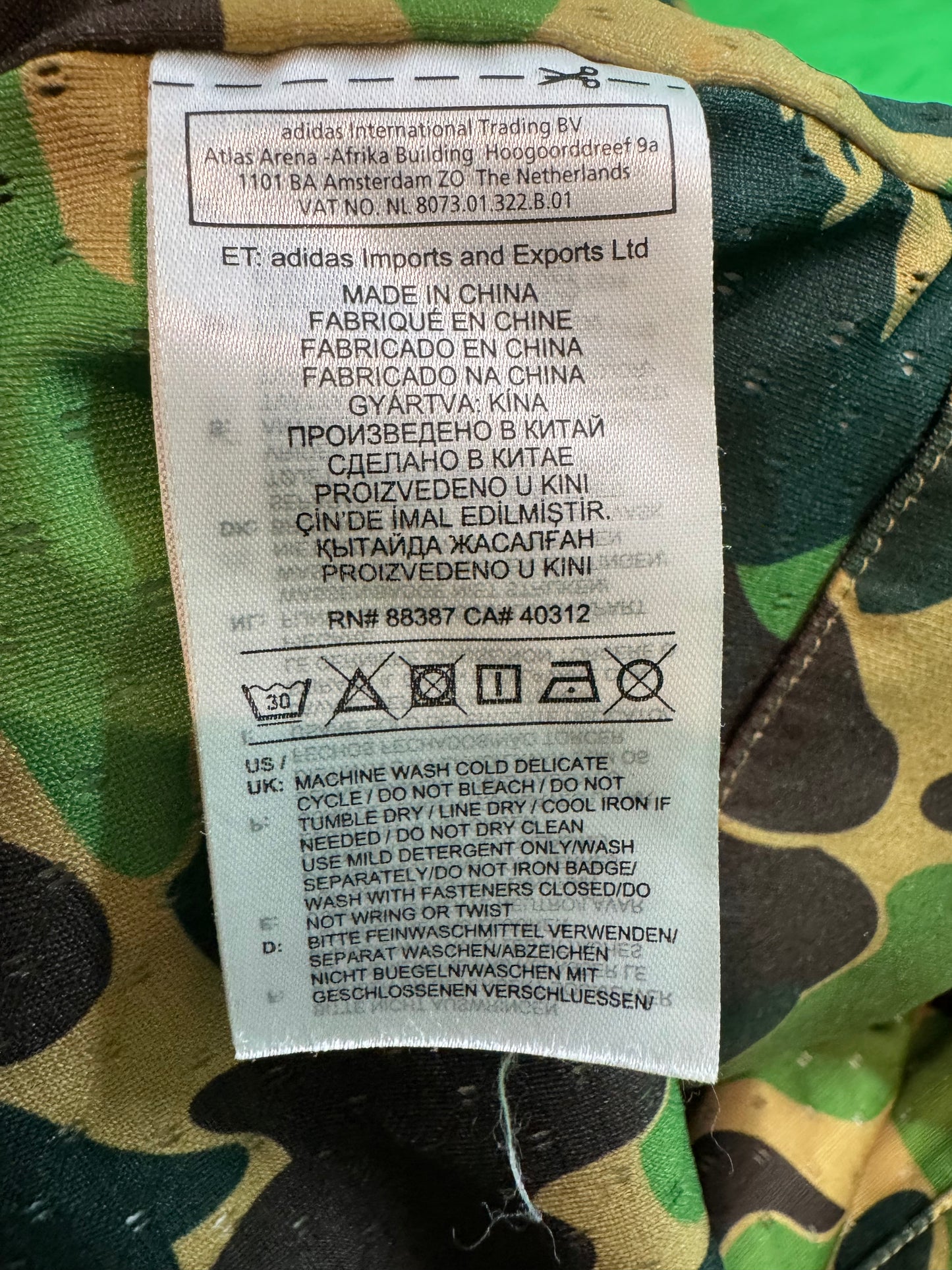 Bape x Adidas Zip Up Green Camo Hoodie
