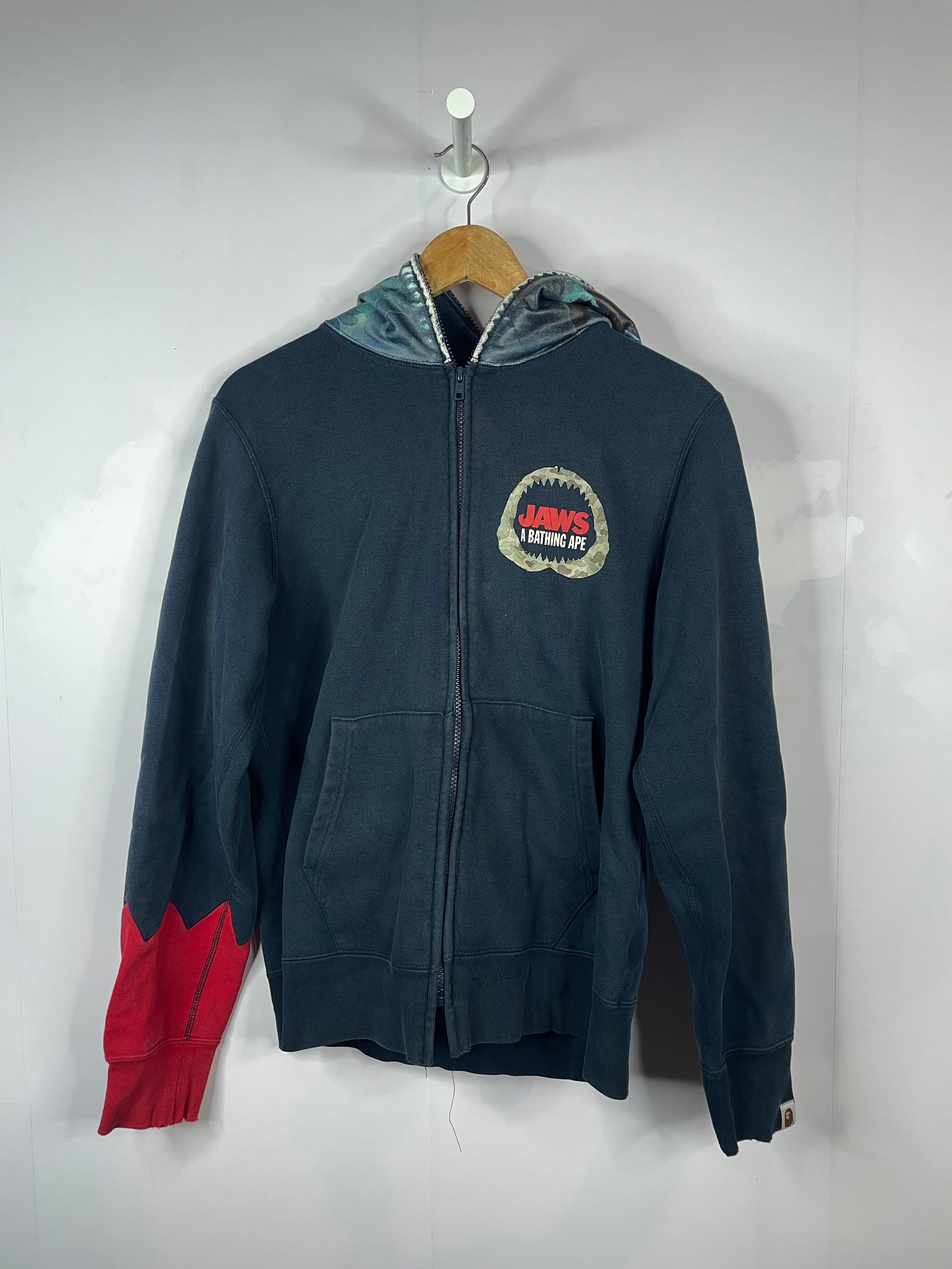BAPE JAWS Zip Up Navy Hoodie