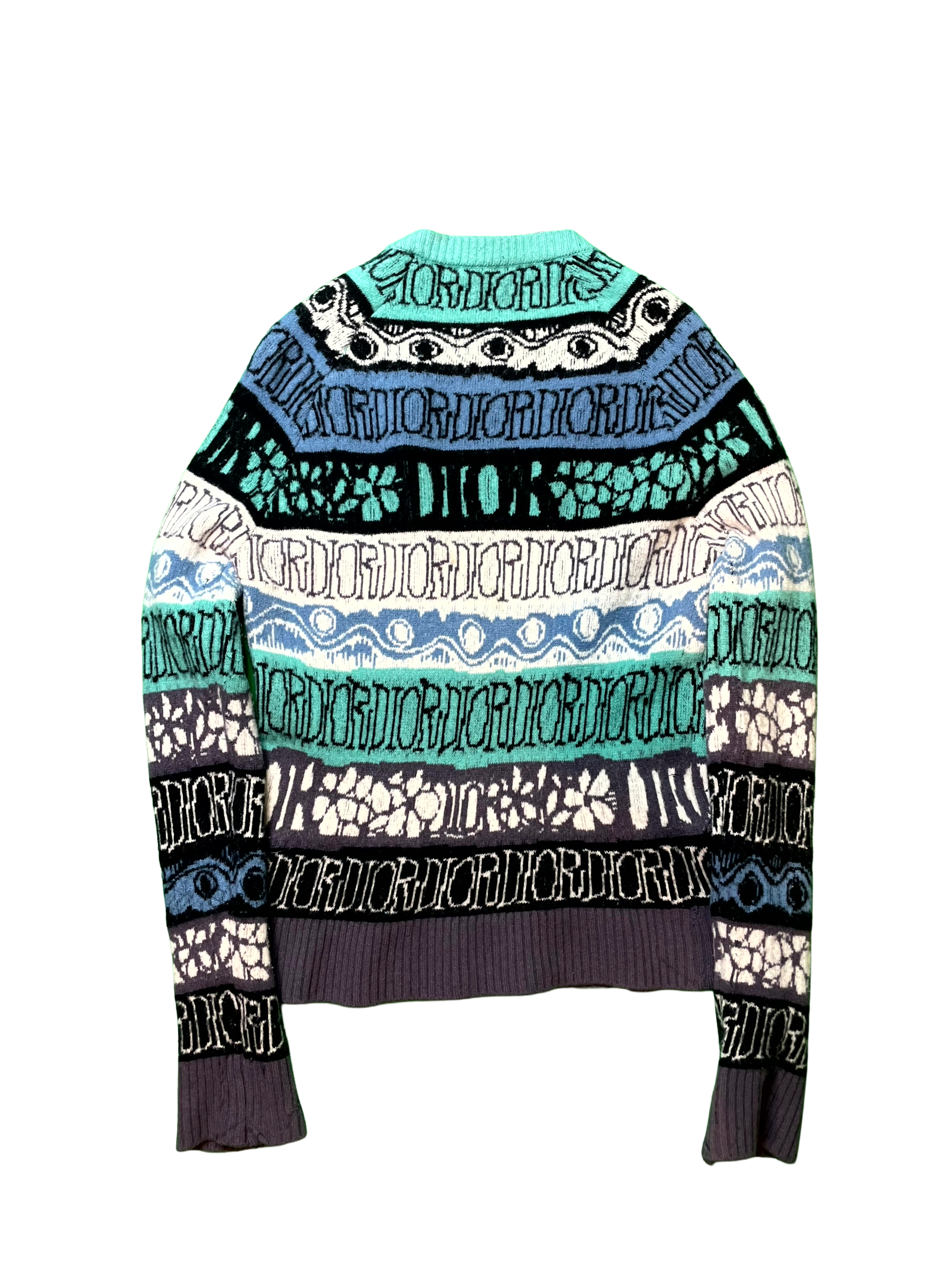 Dior Stussy Mohair Multicolor Crewneck Sweater
