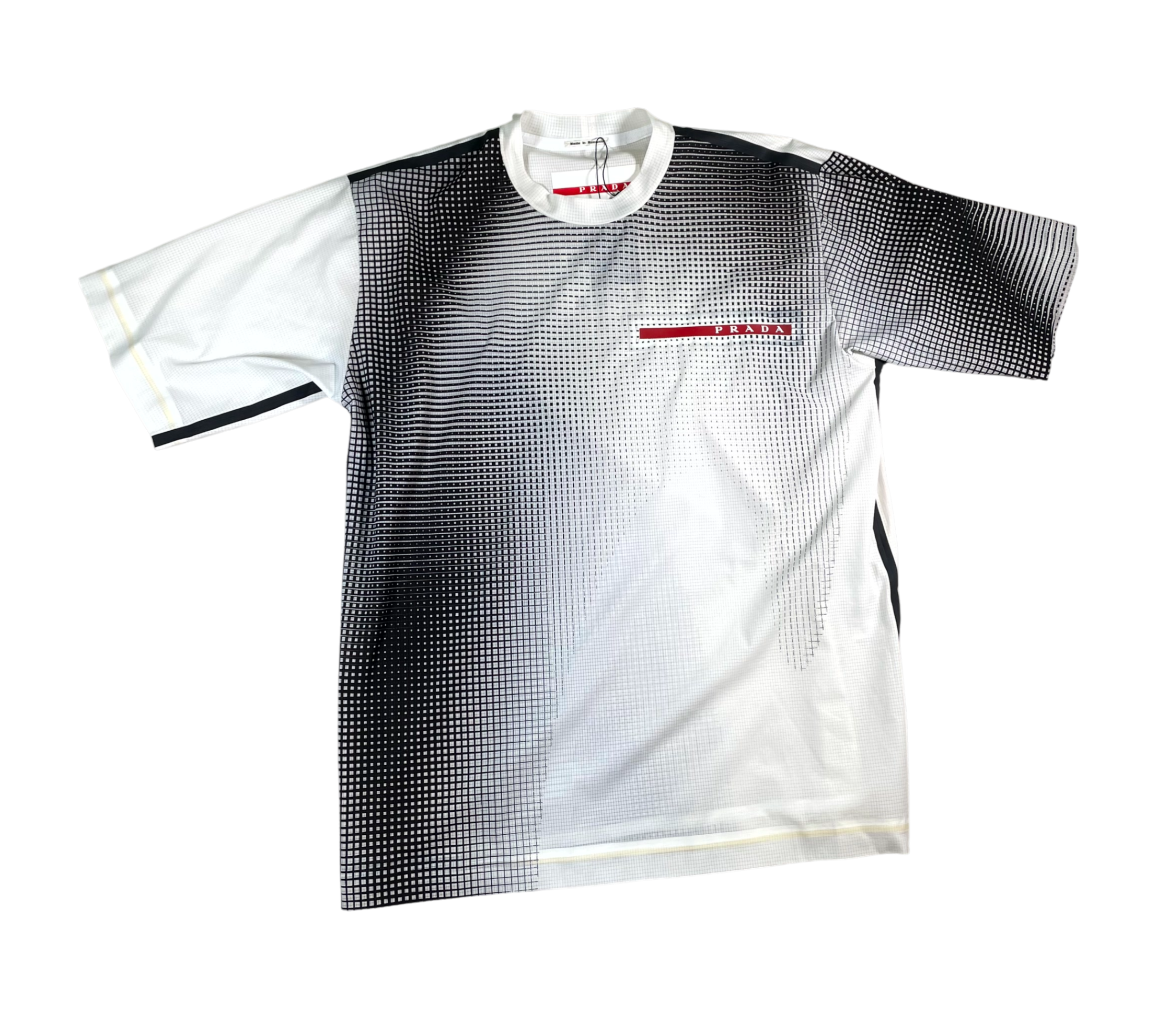 Prada Sportswear Checkered White & Black Tee