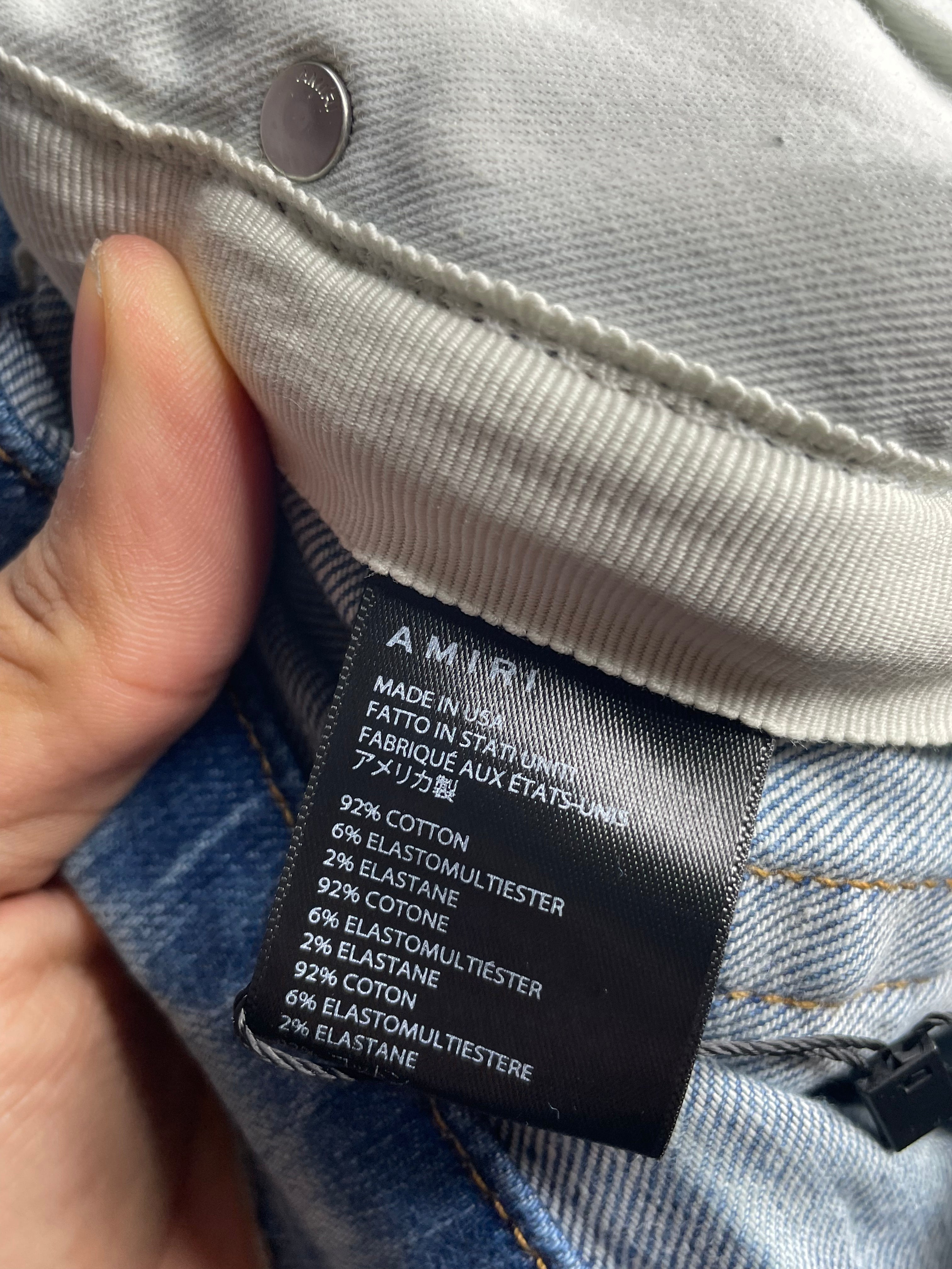 Amiri MX1 Light Wash Camo Patch Used 32