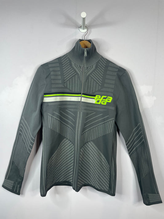 Prada Tech Knit Grey & Green Cardigan