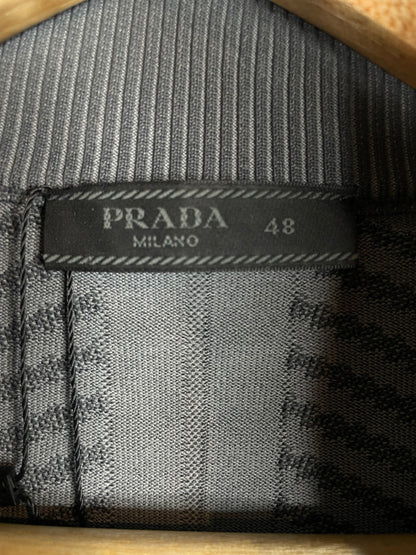 Prada Tech Knit Grey & Green Cardigan