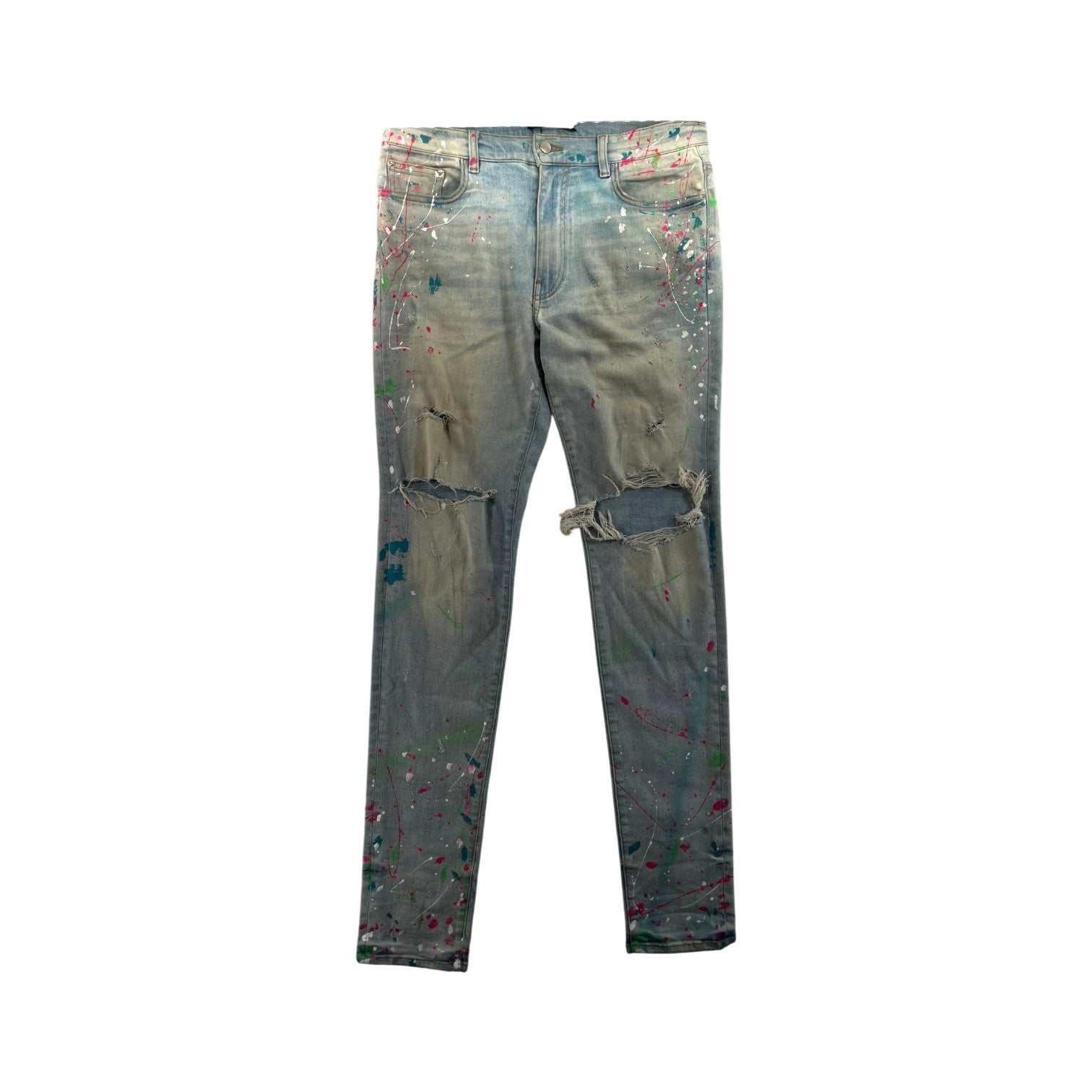 Amiri South Beach Splatter Light Wash Jeans