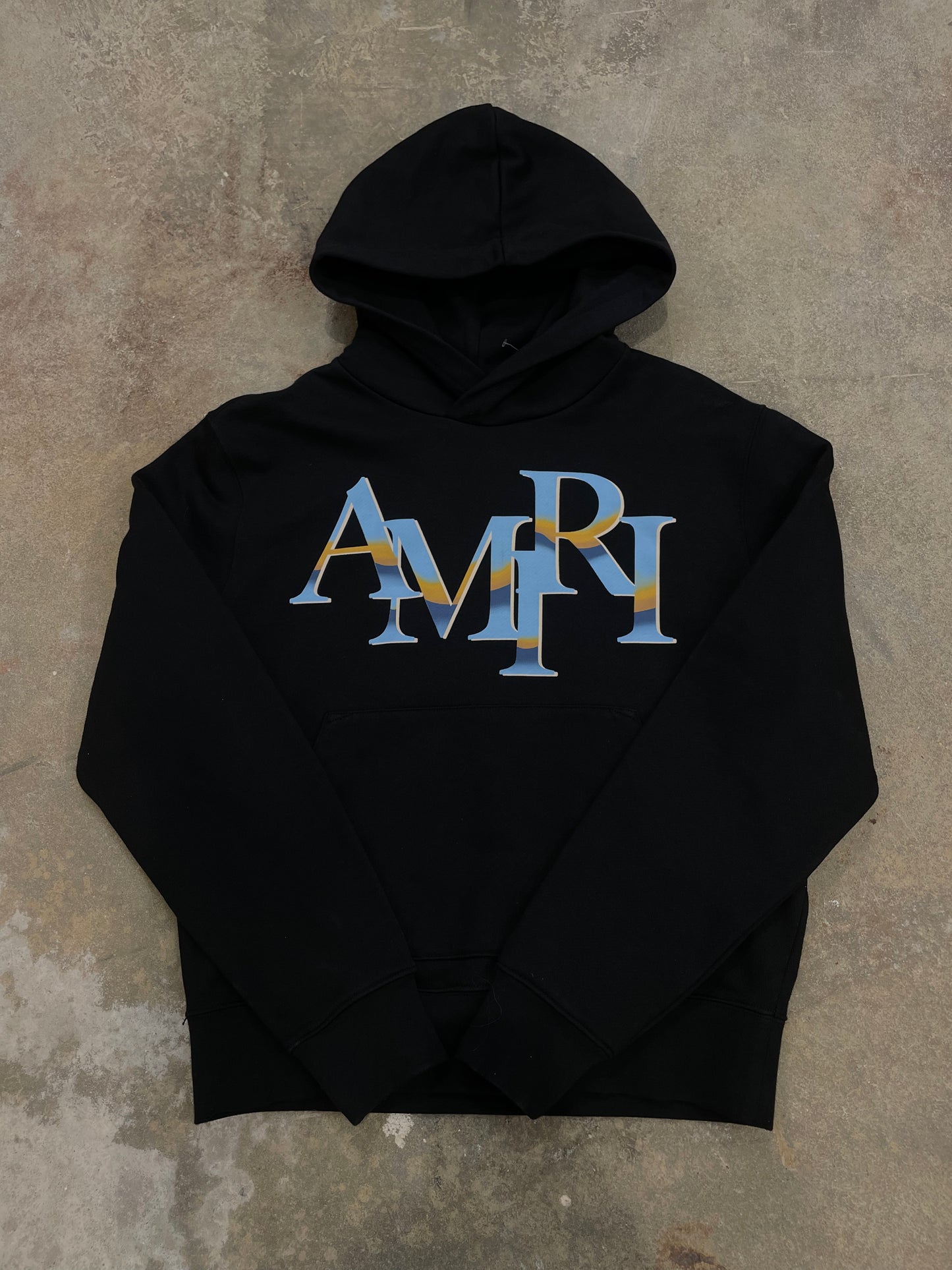 Amiri Chrome Staggered Logo Hoodie New Medium