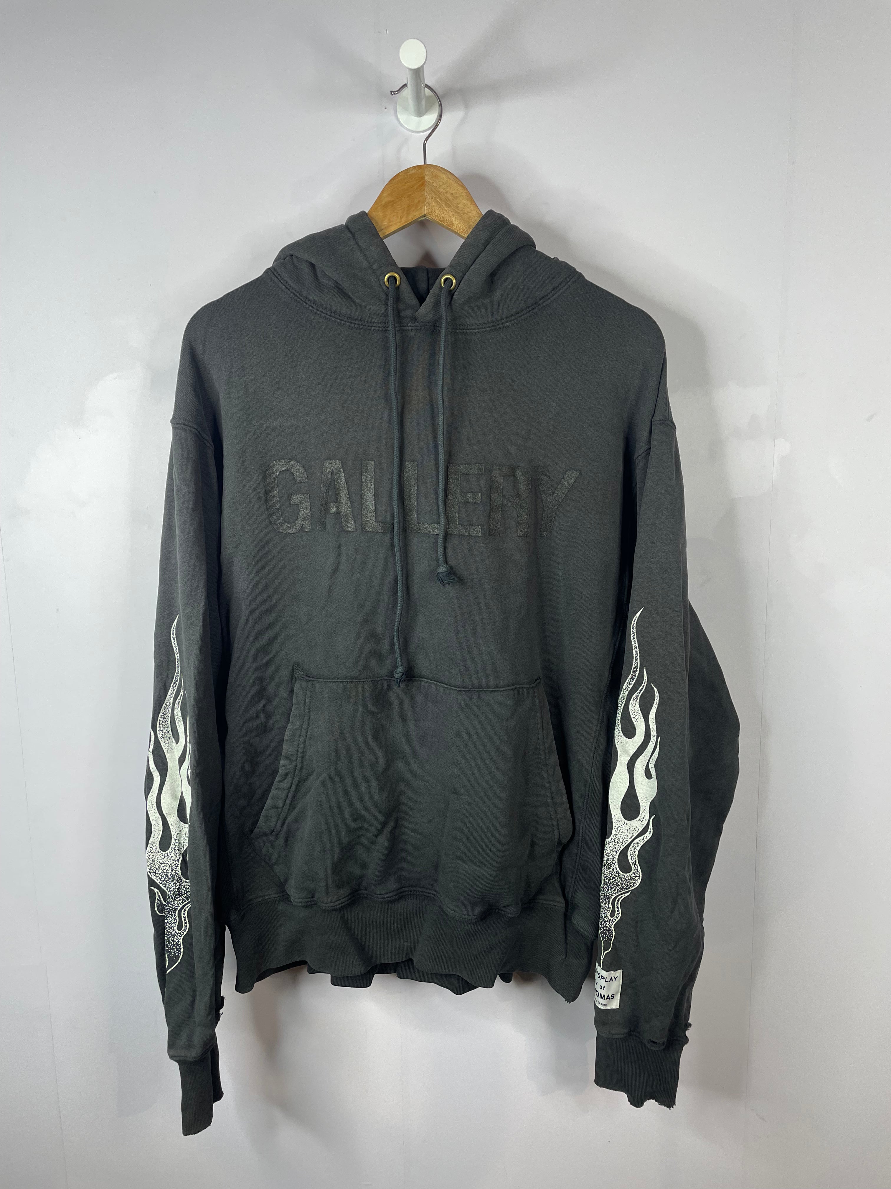 Gallery Dept White Flames Black Hoodie