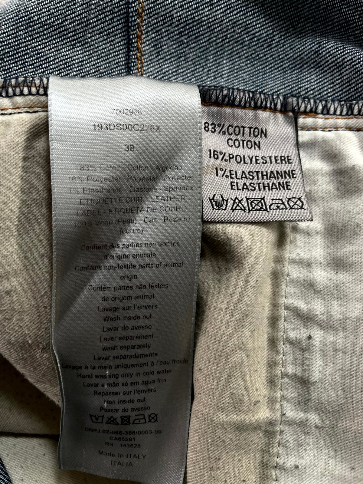 Dior Selvedge Cuff Logo Navy Jeans