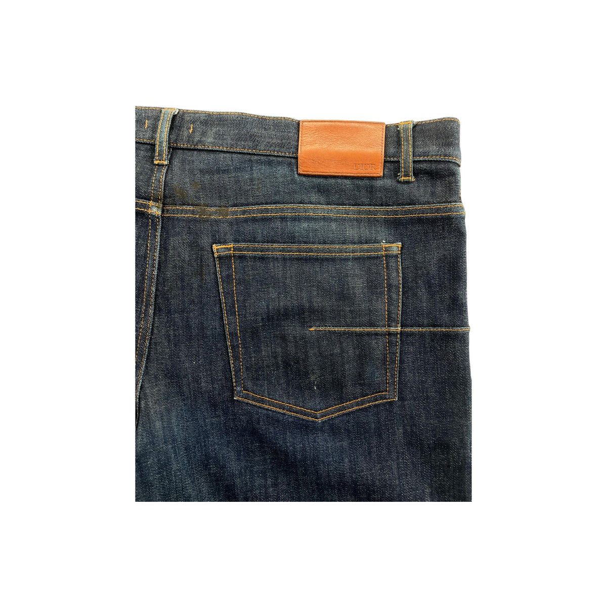 Dior Selvedge Cuff Logo Navy Jeans