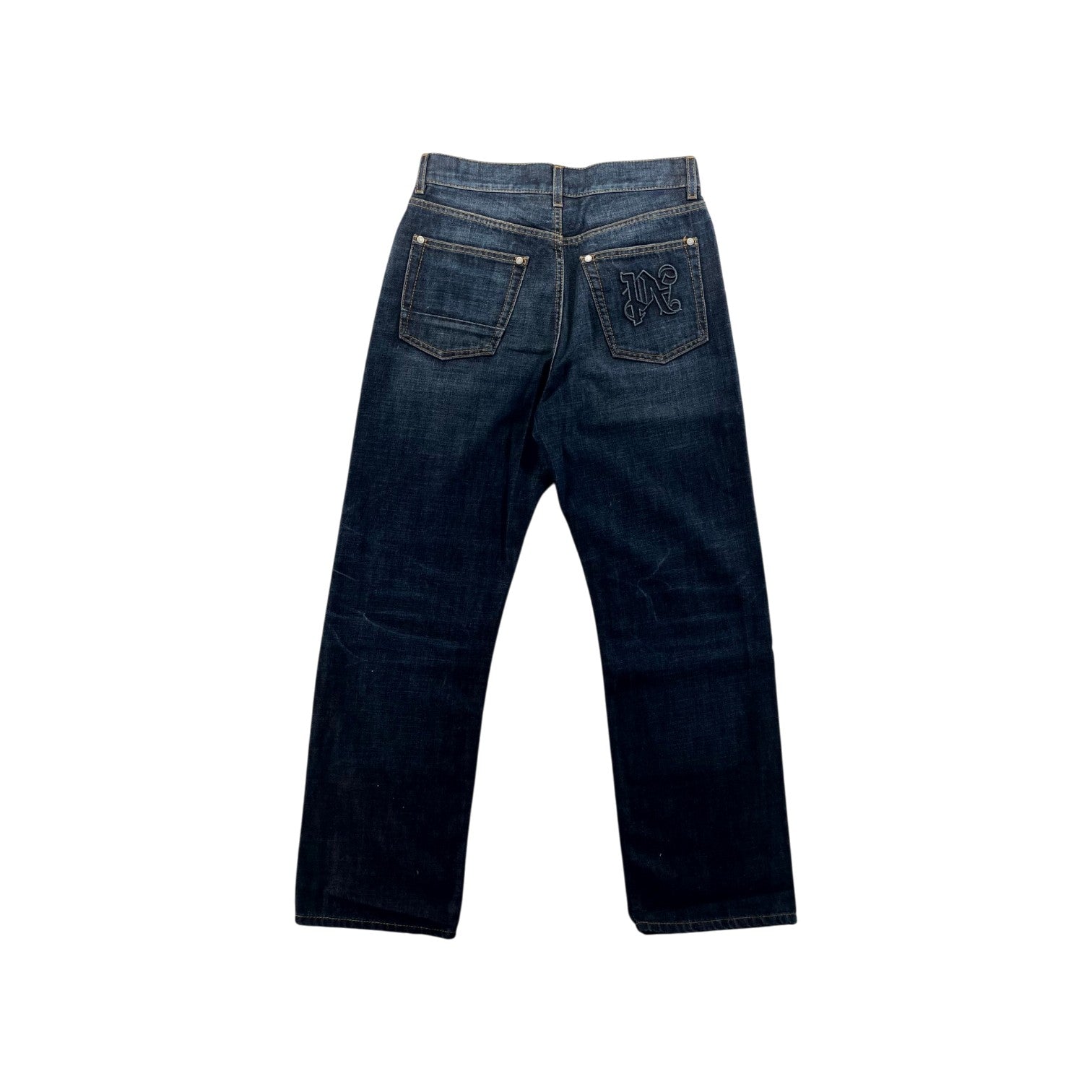 Palm Angels Double Knee Navy Jeans
