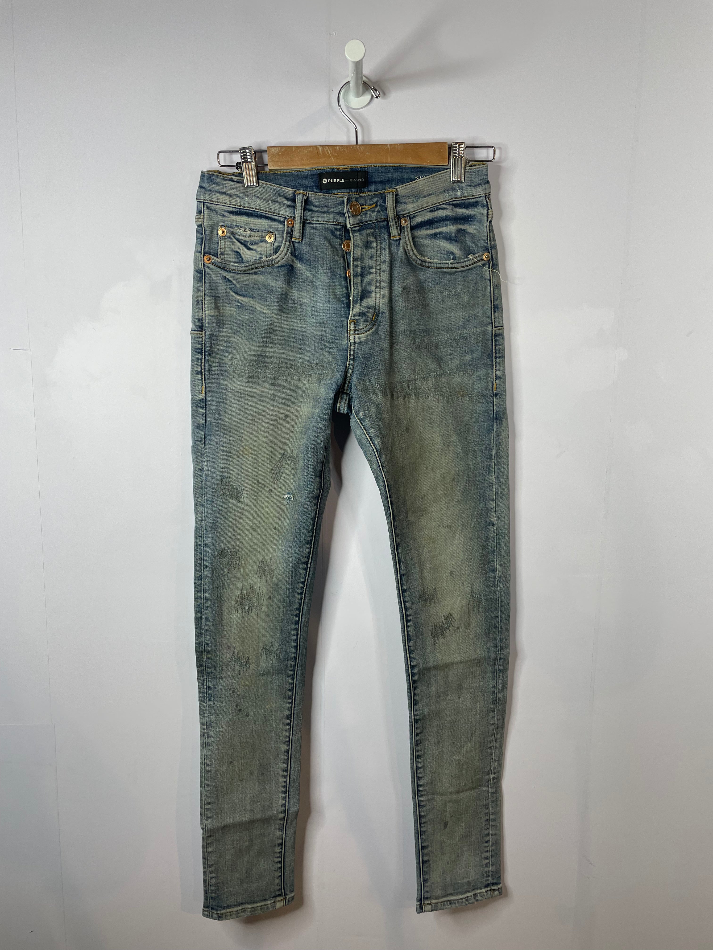 Purple Brand Light Wash Ripped Blue Jeans