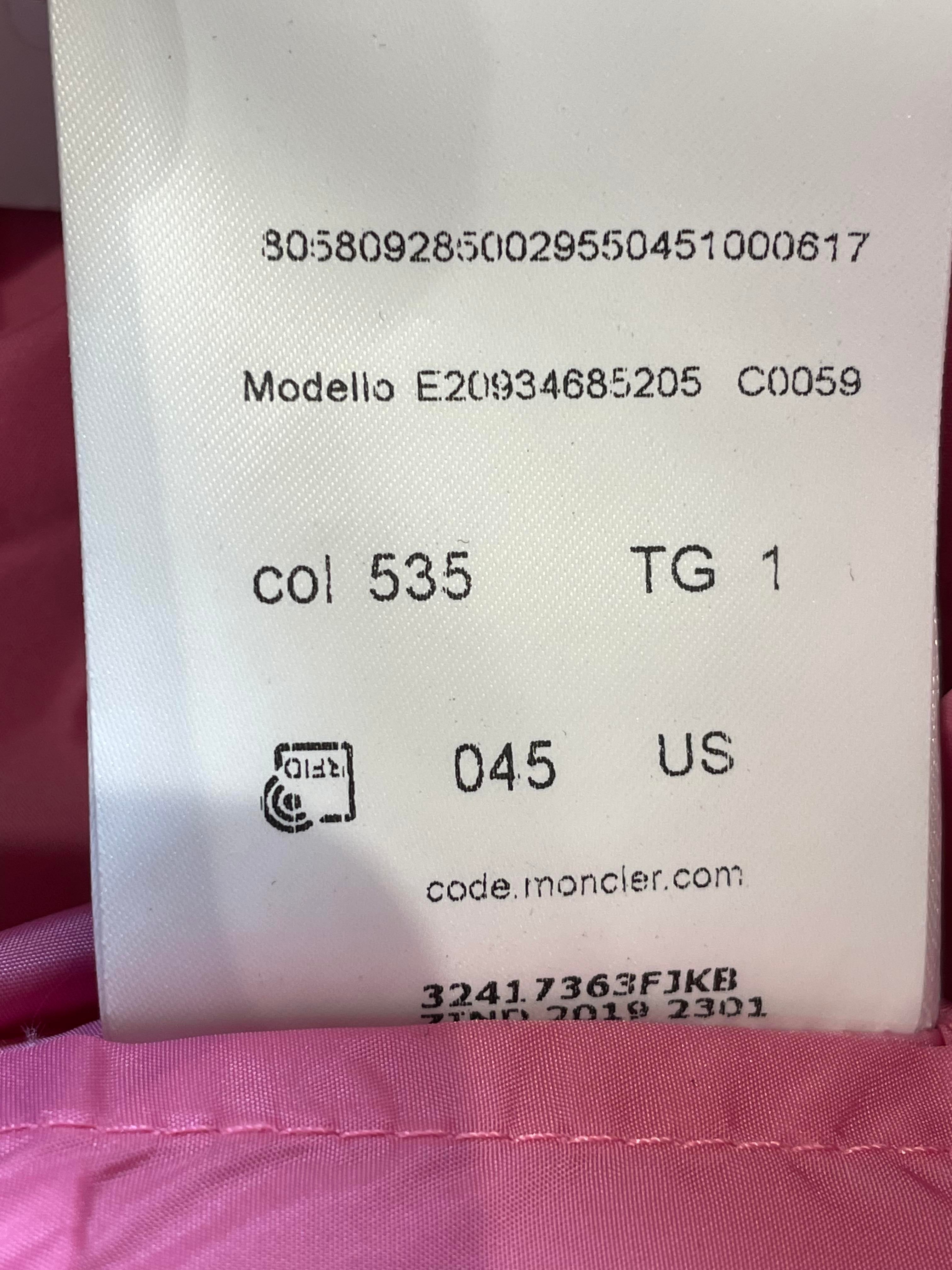 Moncler Pink Women's Puffer Jacket
